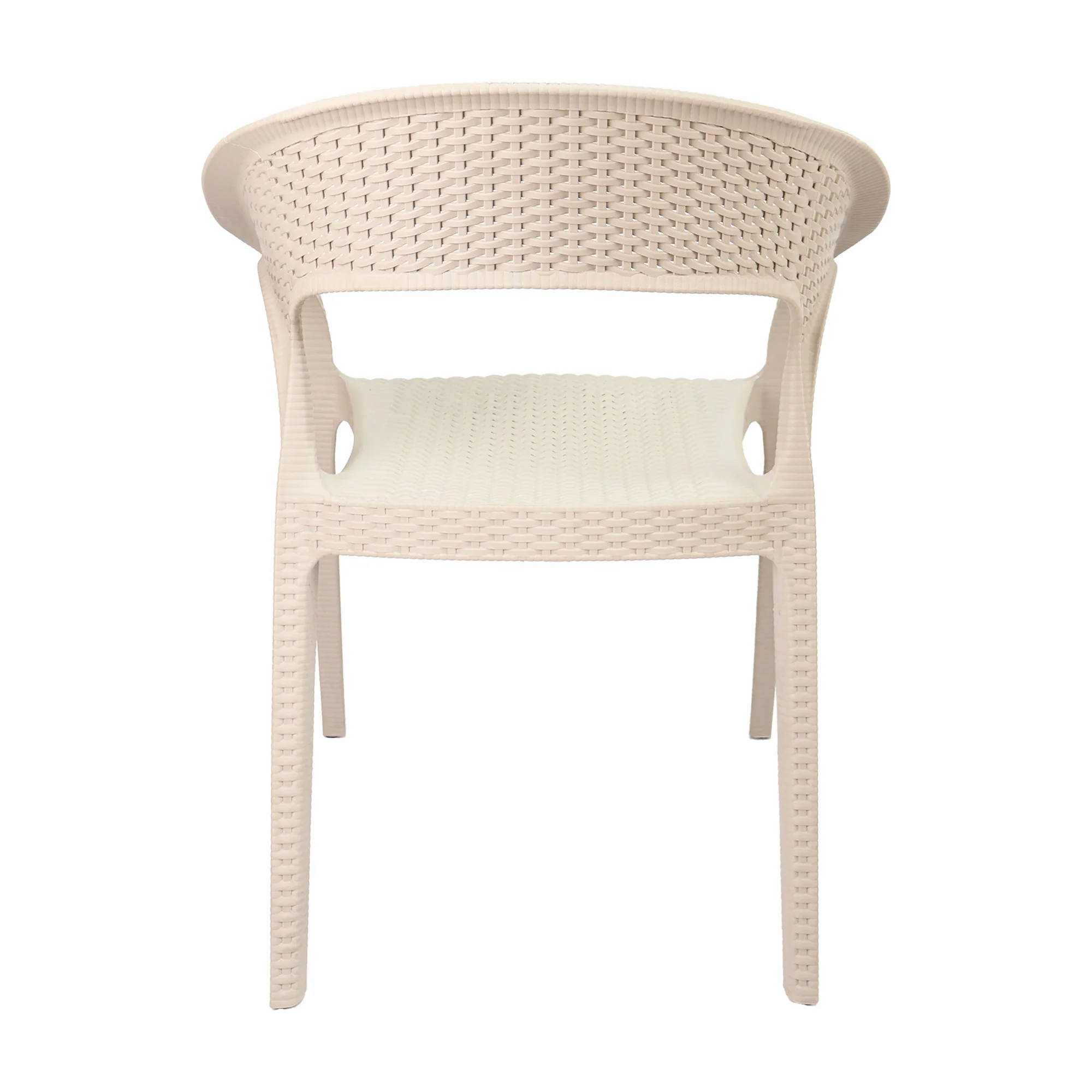 Set de 2 sillas exterior ratan curve con brazos beige marca Boxbit - Image 5