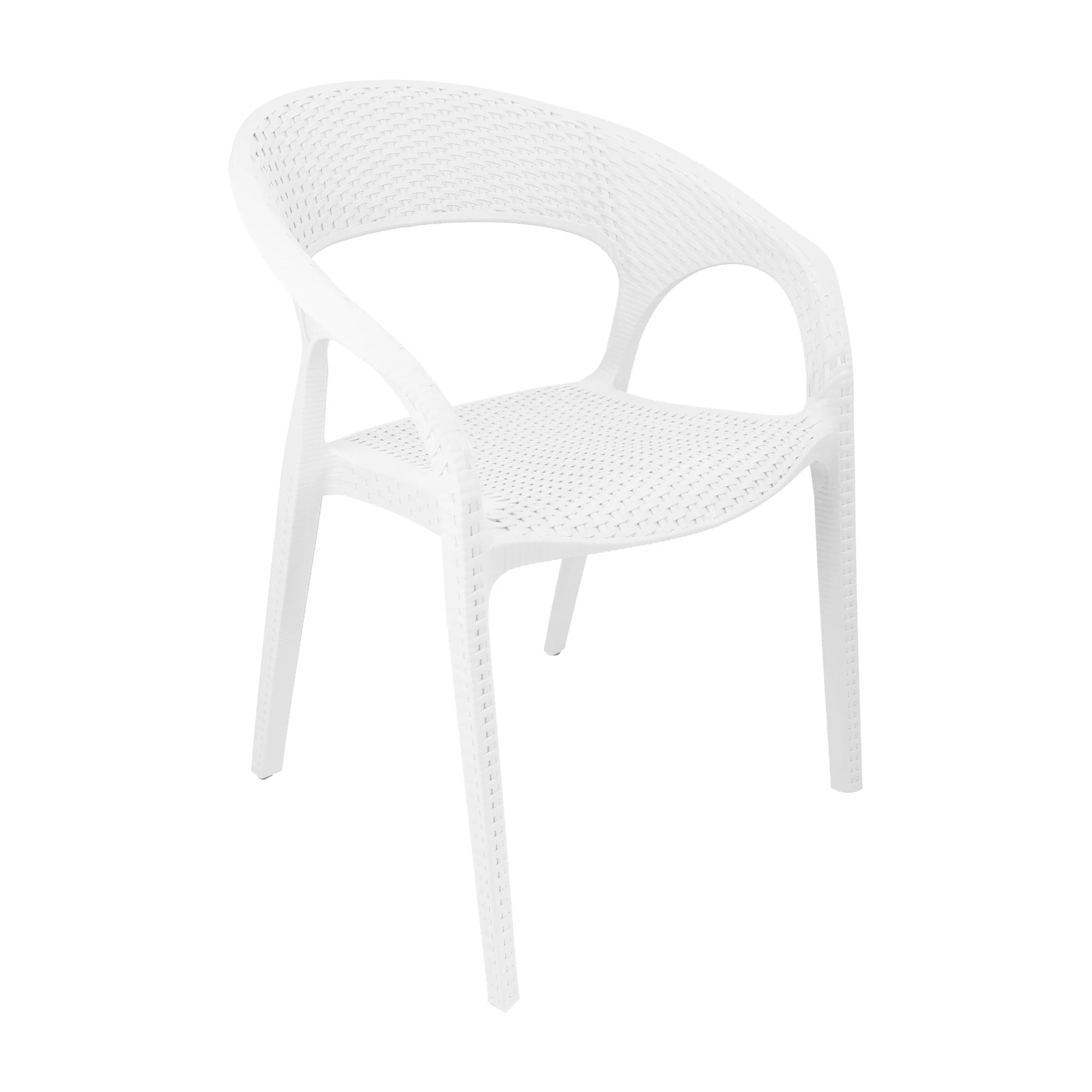 Set de 2 sillas exterior ratan curve con brazos blanco marca Boxbit - Image 2