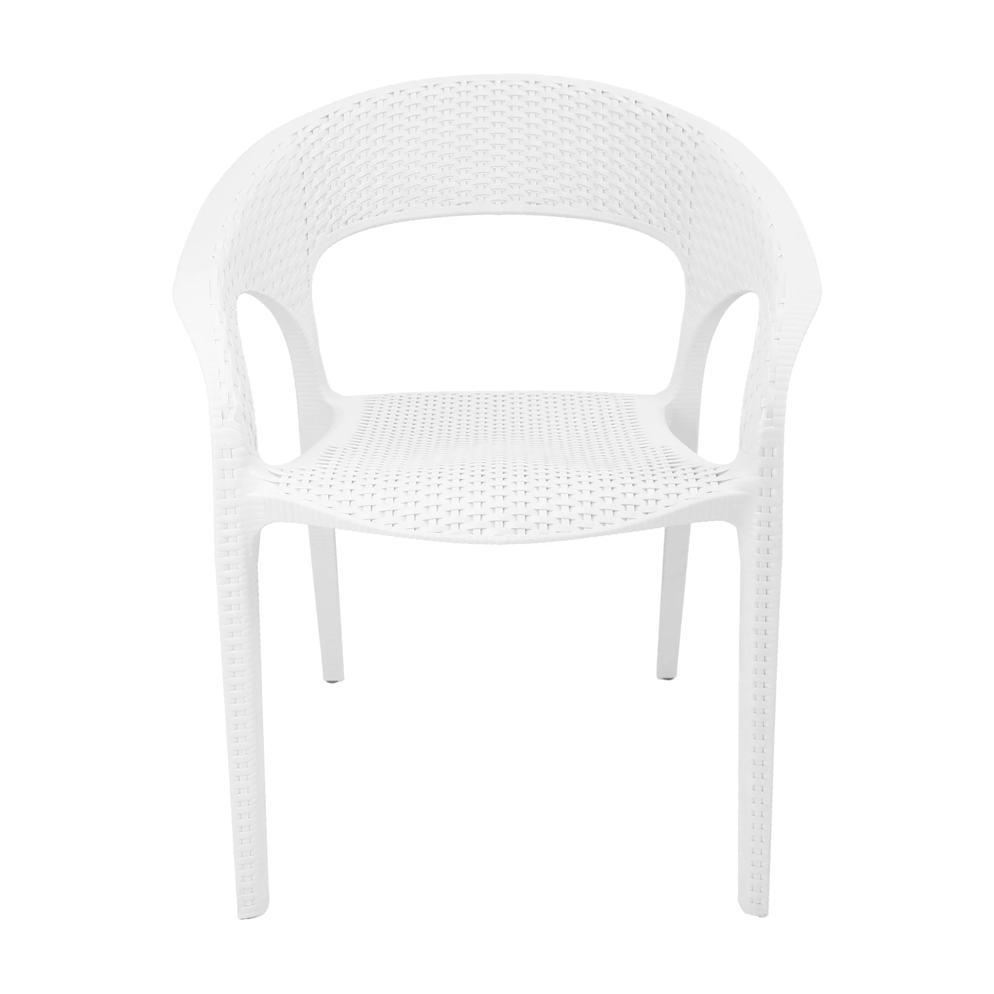 Set de 2 sillas exterior ratan curve con brazos blanco marca Boxbit - Image 3