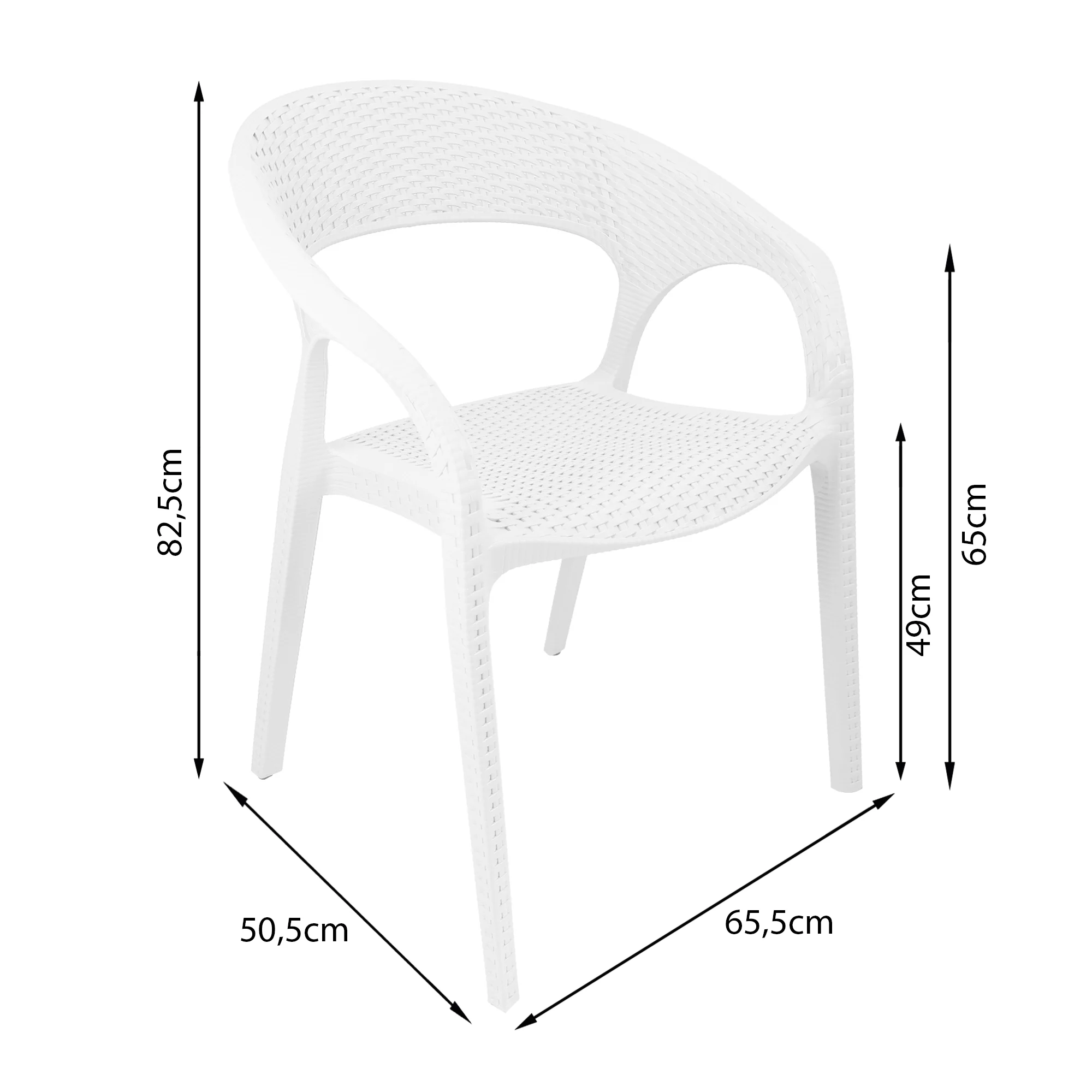 Set de 2 sillas exterior ratan curve con brazos blanco marca Boxbit - Image 6