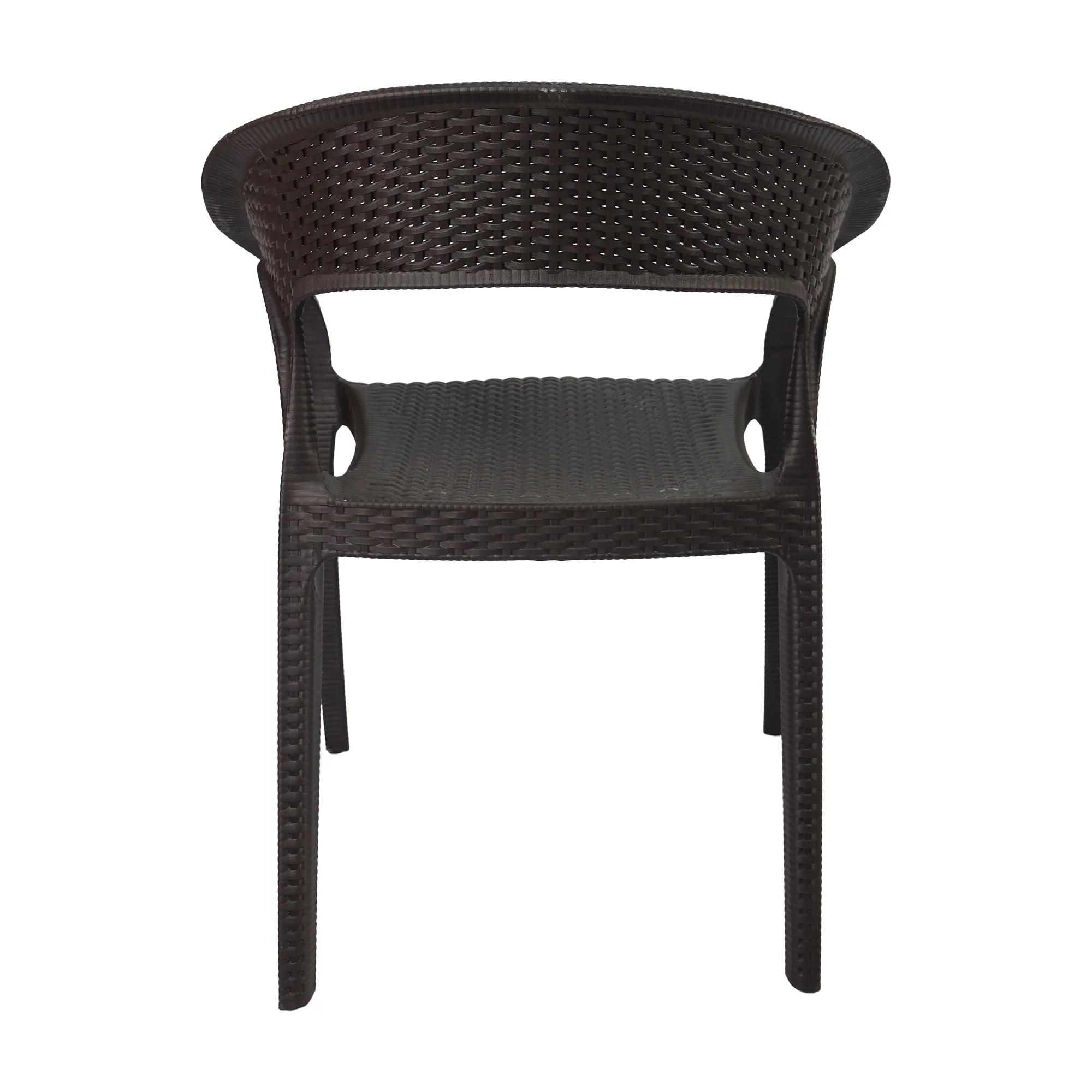 Set de 2 sillas exterior ratan curve con brazos café  marca Boxbit - Image 2