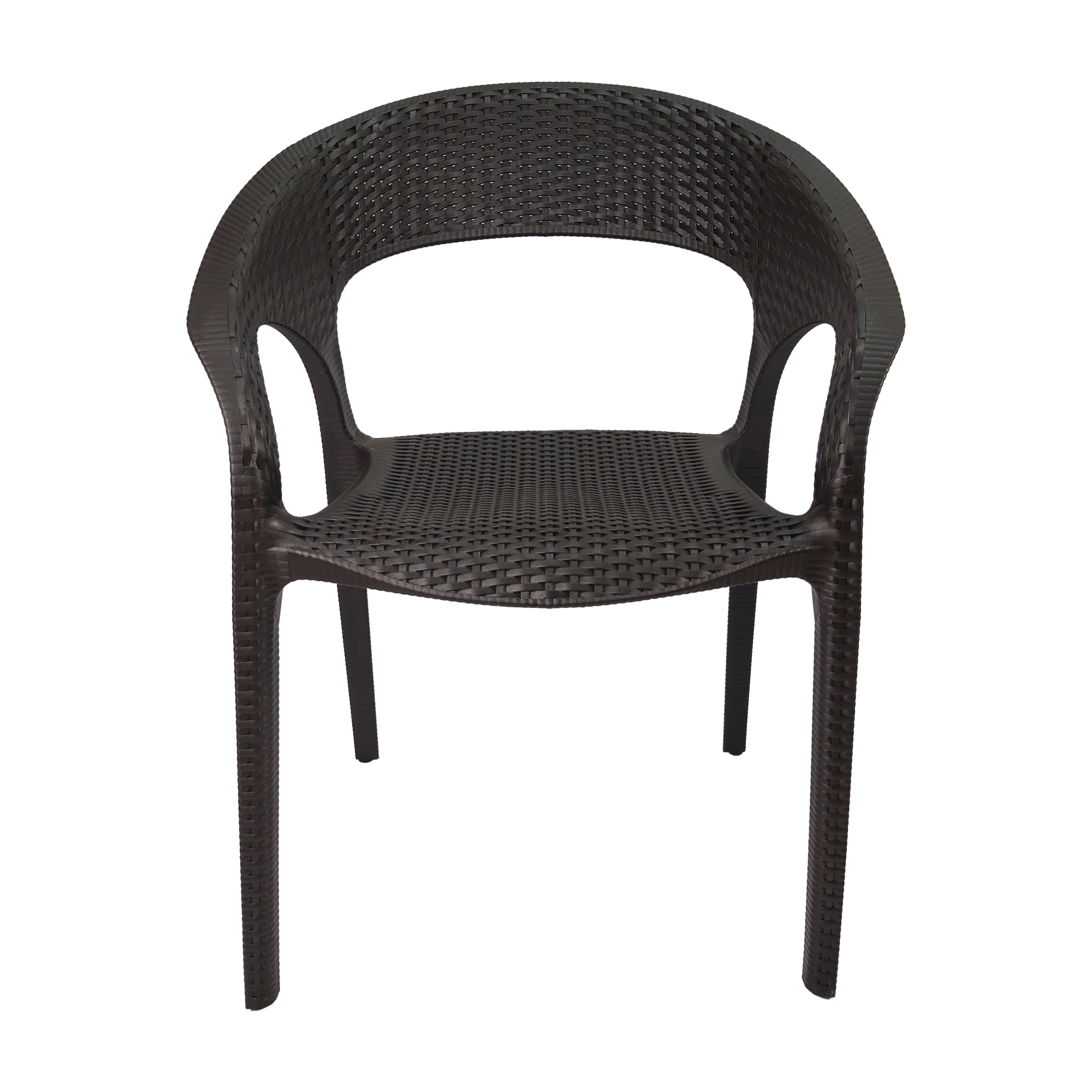 Set de 2 sillas exterior ratan curve con brazos café  marca Boxbit - Image 5