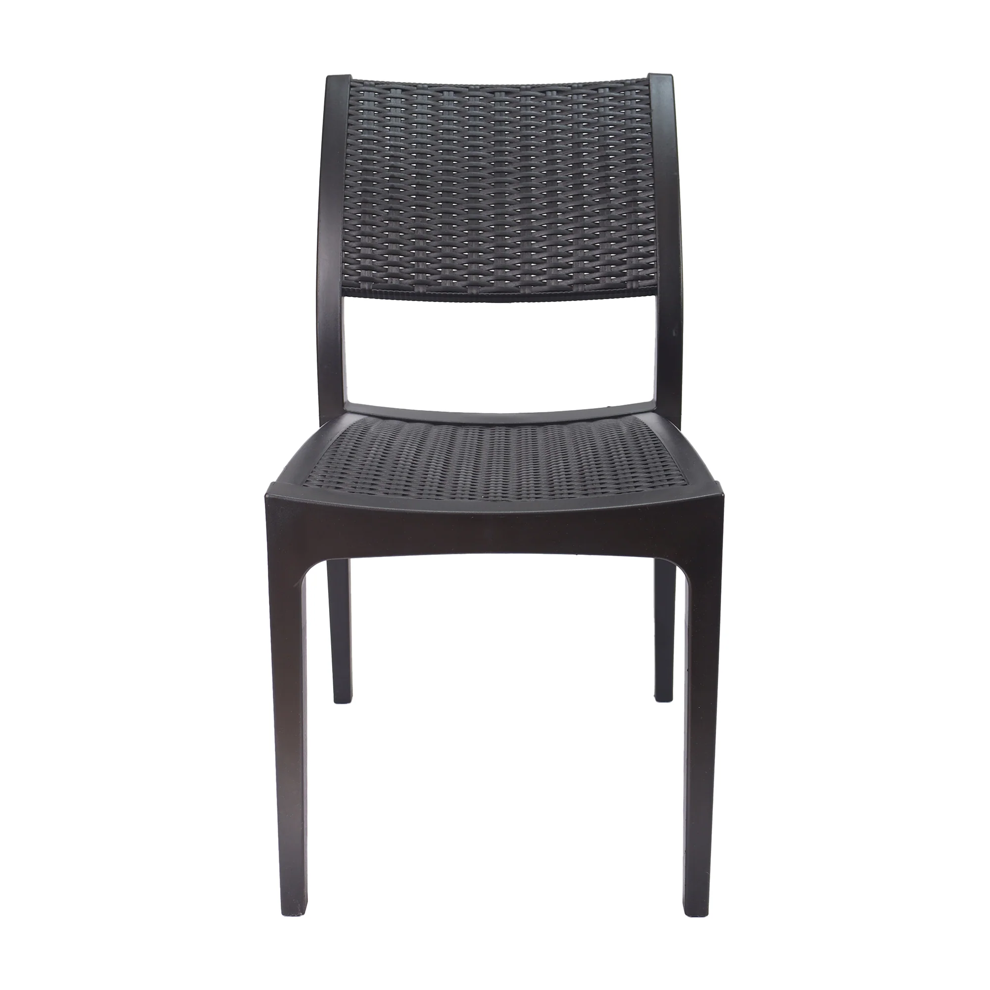 Set de 4 silla exterior ratan sin brazos café marca Boxbit - Image 3