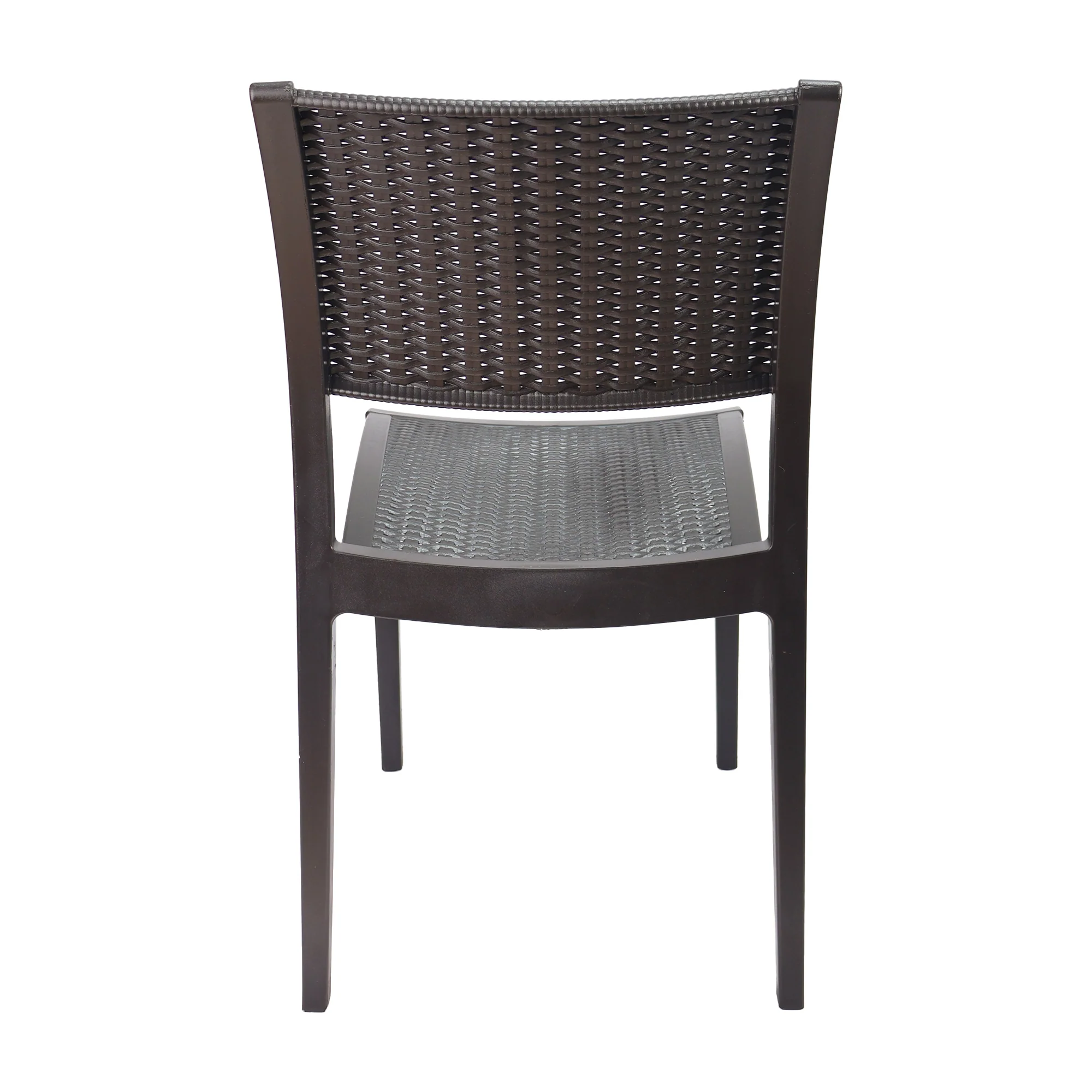 Set de 4 silla exterior ratan sin brazos café marca Boxbit - Image 5