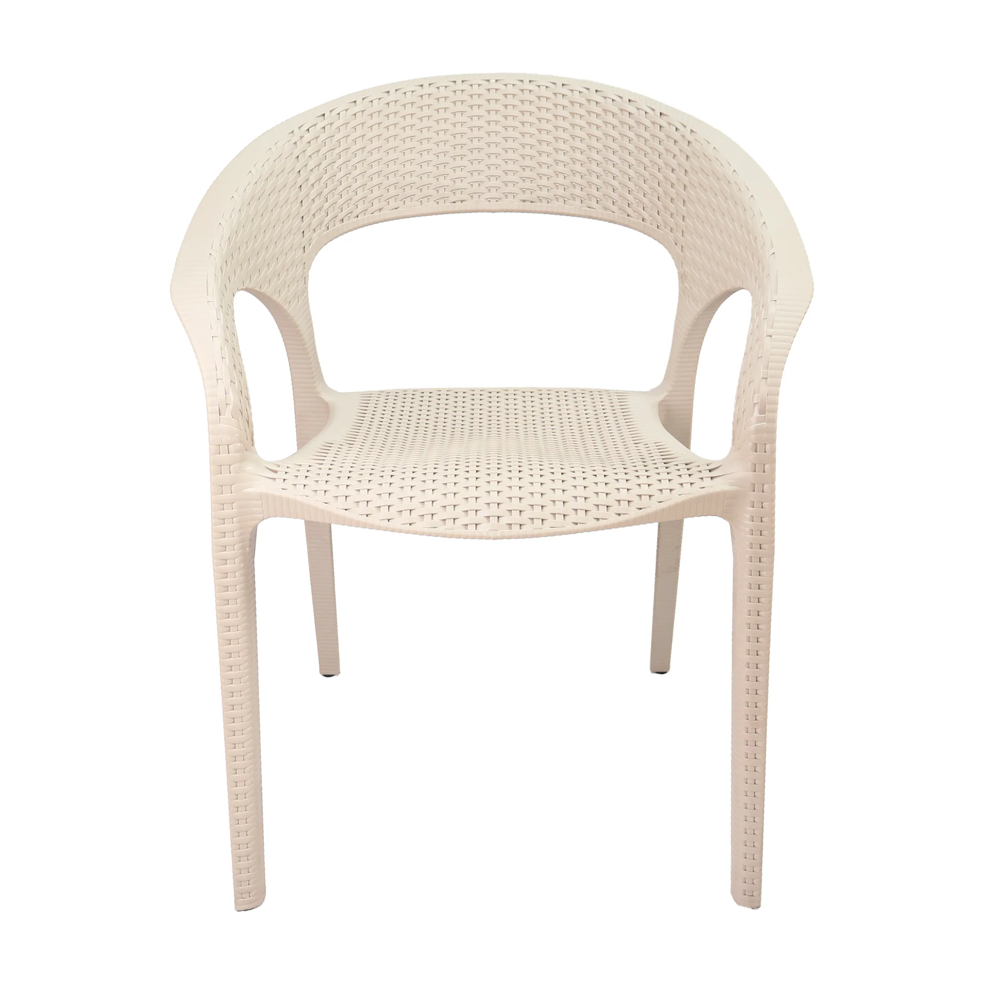 Set de 4 sillas exterior ratan curve con brazos beige  marca Boxbit - Image 4