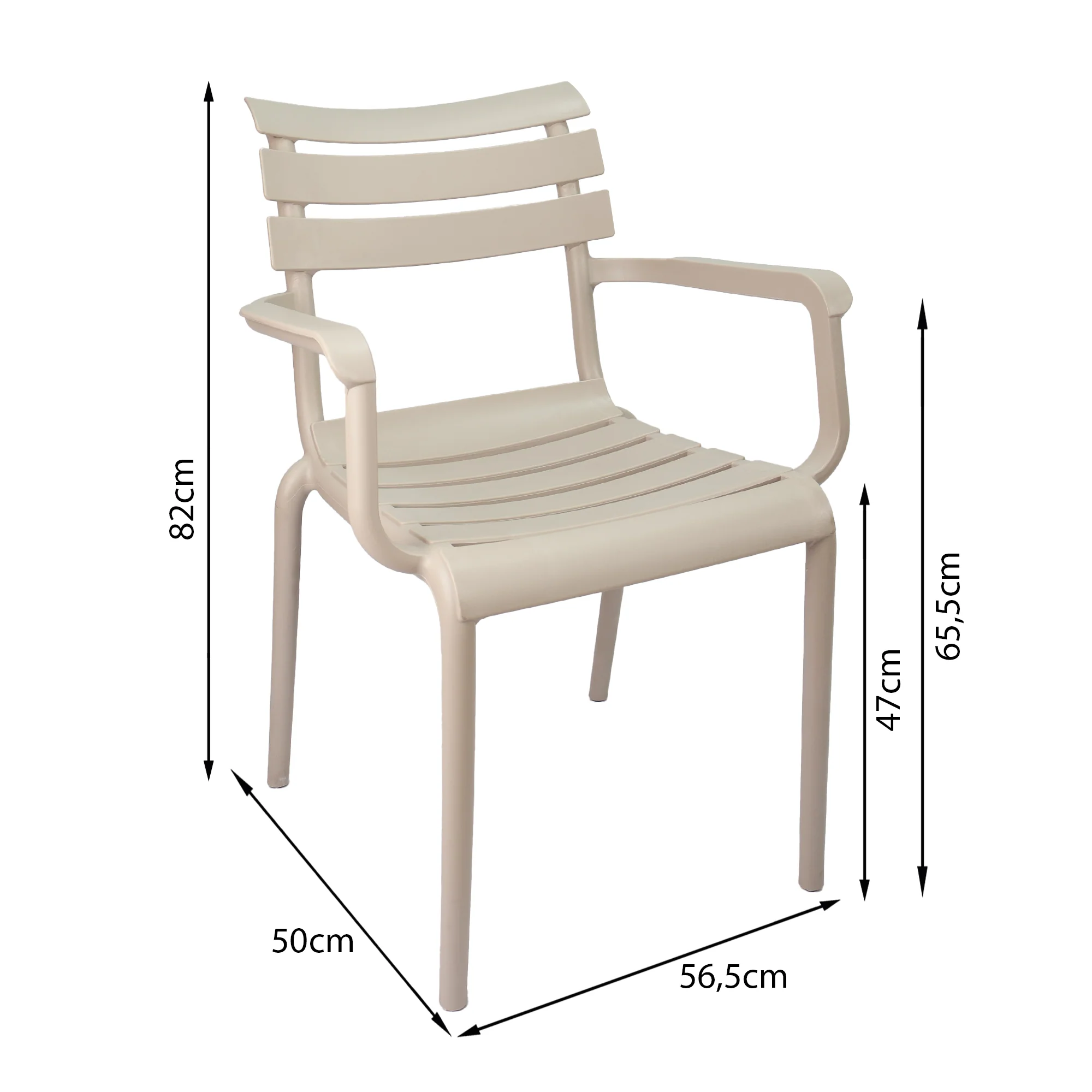 Set de 4 sillas exterior venecia con brazos beige  marca Boxbit - Image 6