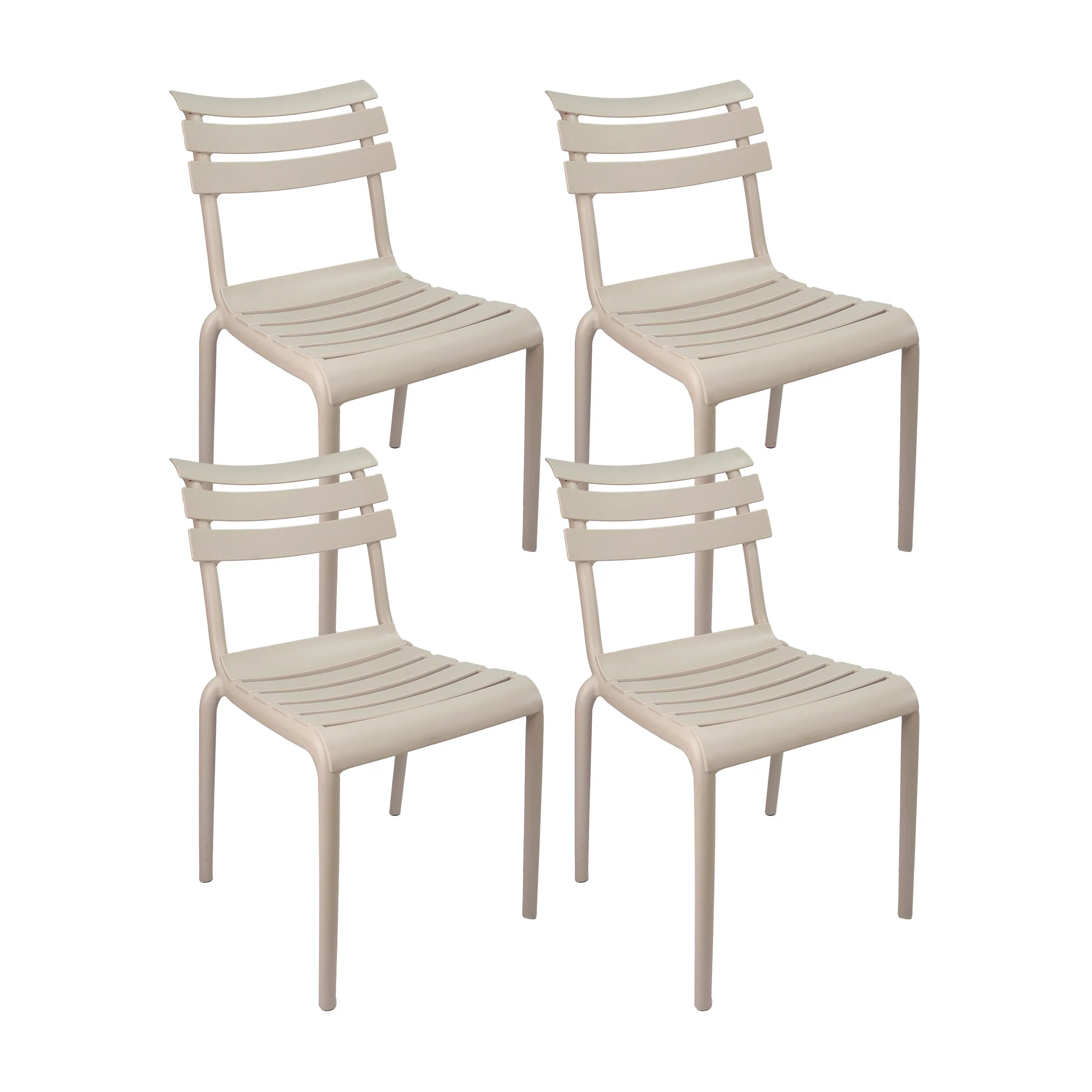 Set de 4 sillas exterior venecia sin brazos beige  marca Boxbit
