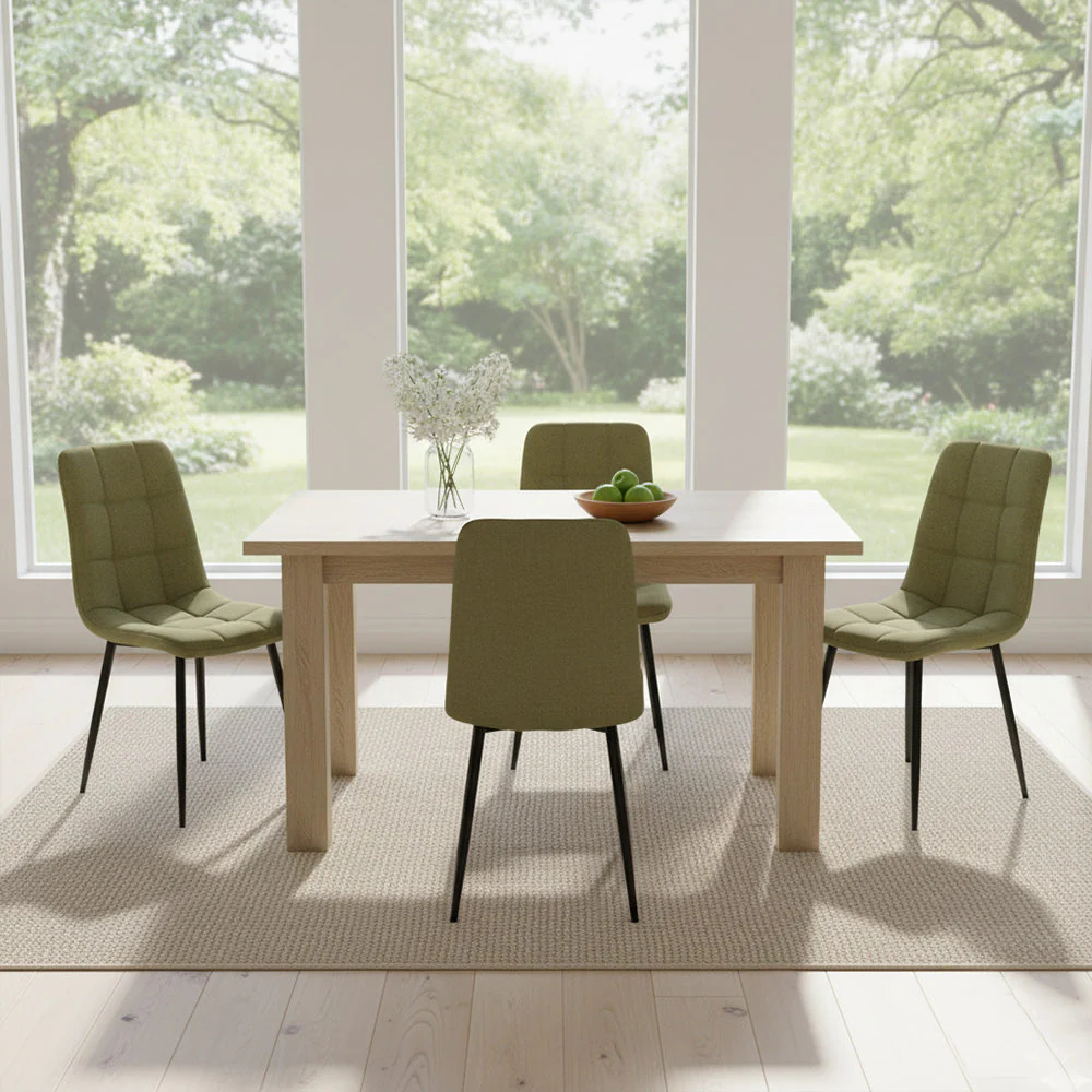 Set de 4 Sillas Flex, Color Verde, Con espaldar y diseño Moderno - Image 2