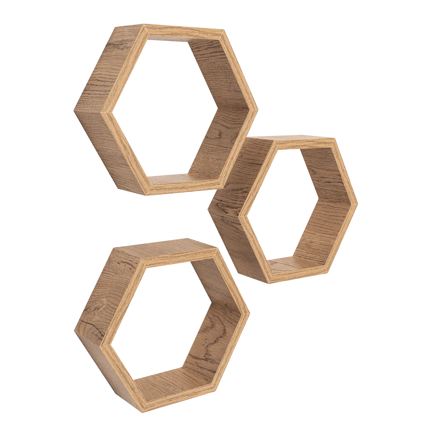 Set de Repisas Hexagonal Hades, Beige, X 3 Unidades - Image 5