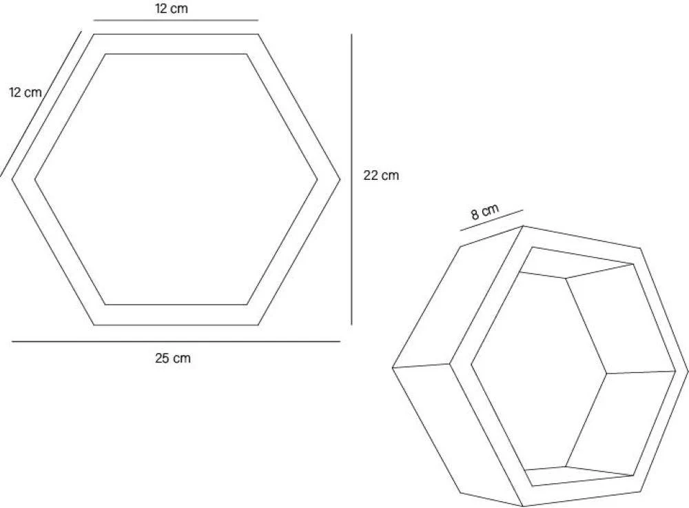 Set de Repisas Hexagonal Hades, Beige, X6 Unidades - Image 8