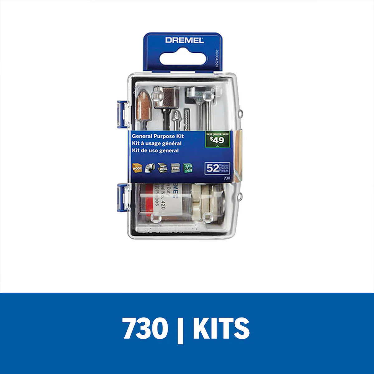 Set de accesorios de mototool 730 de 52 Piezas Dremel