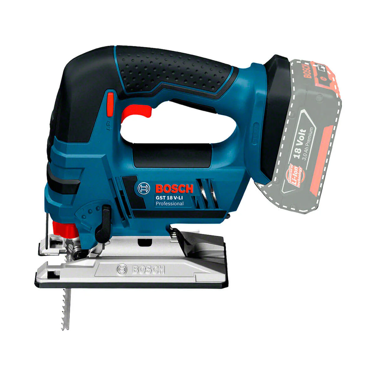 Sierra caladora inalámbrica 18V GST 18V-LI Sin Bateria/Sin cargador 3 cuchillas Bosch - Image 4