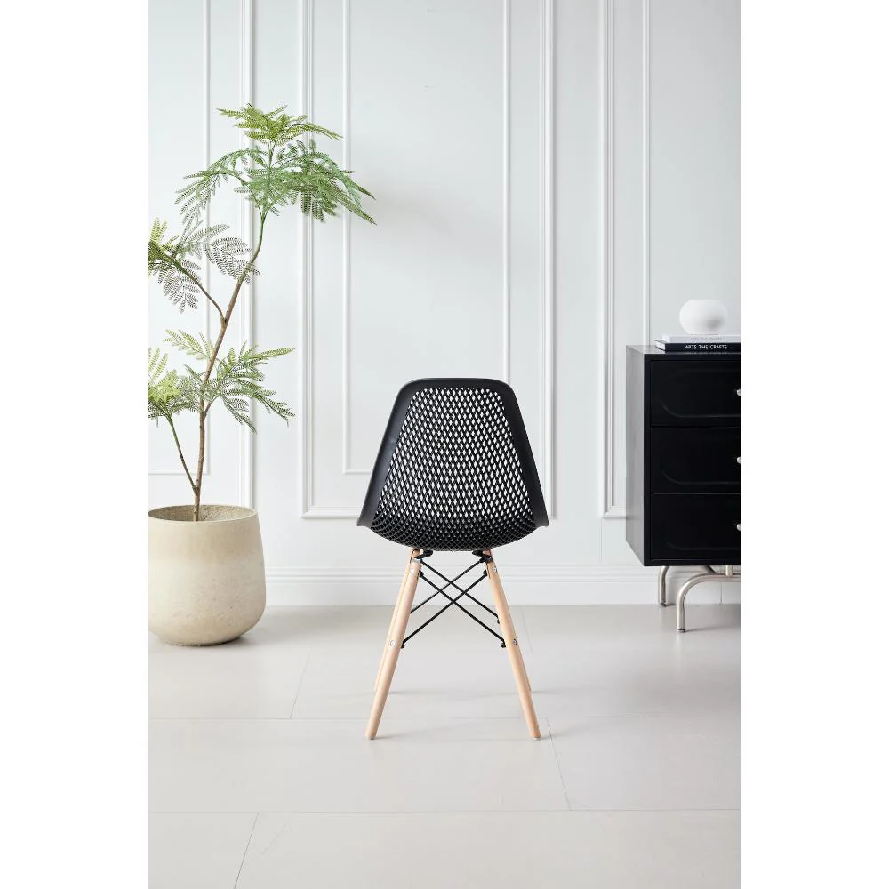 Silla Aira, Color Negro, Con espaldar y patas en Madera - Image 6