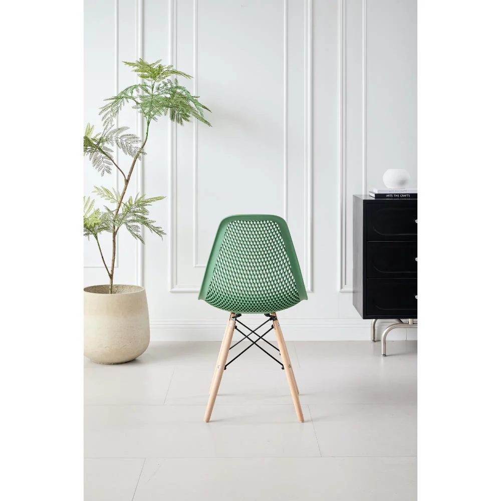 Silla Aira, Color Verde Oliva, Con espaldar y patas en Madera - Image 6