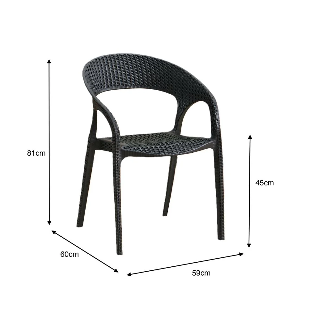 Silla Axel, Negro, Con Espaldar, reposa brazos y con textura trenzada - Image 12