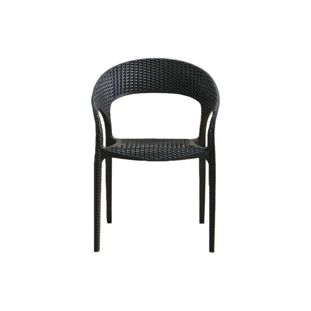 Silla Axel, Negro, Con Espaldar, reposa brazos y con textura trenzada - Image 7