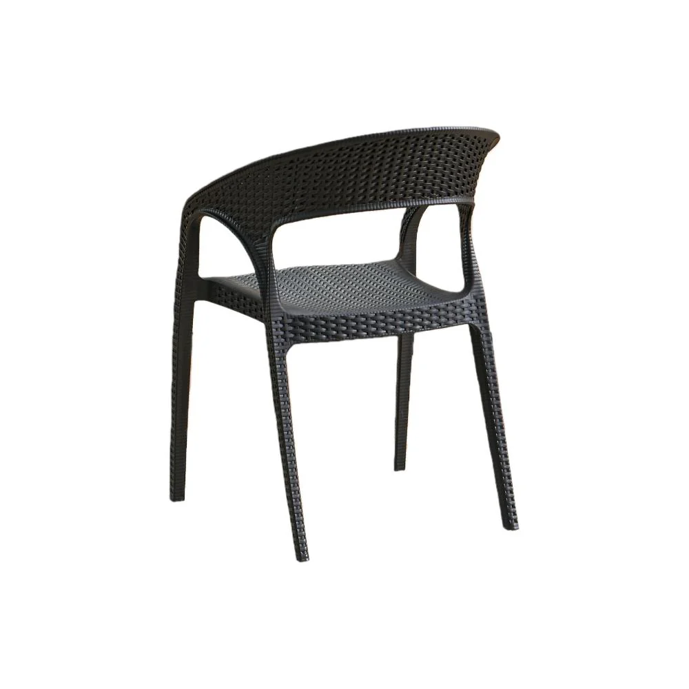 Silla Axel, Negro, Con Espaldar, reposa brazos y con textura trenzada - Image 9