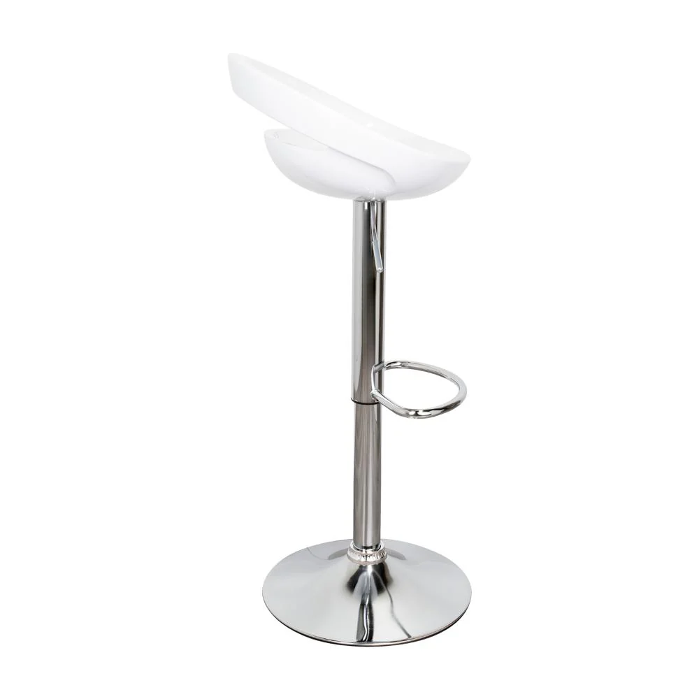 Silla Bar Turón, Blanco, base metal cromado - Image 3