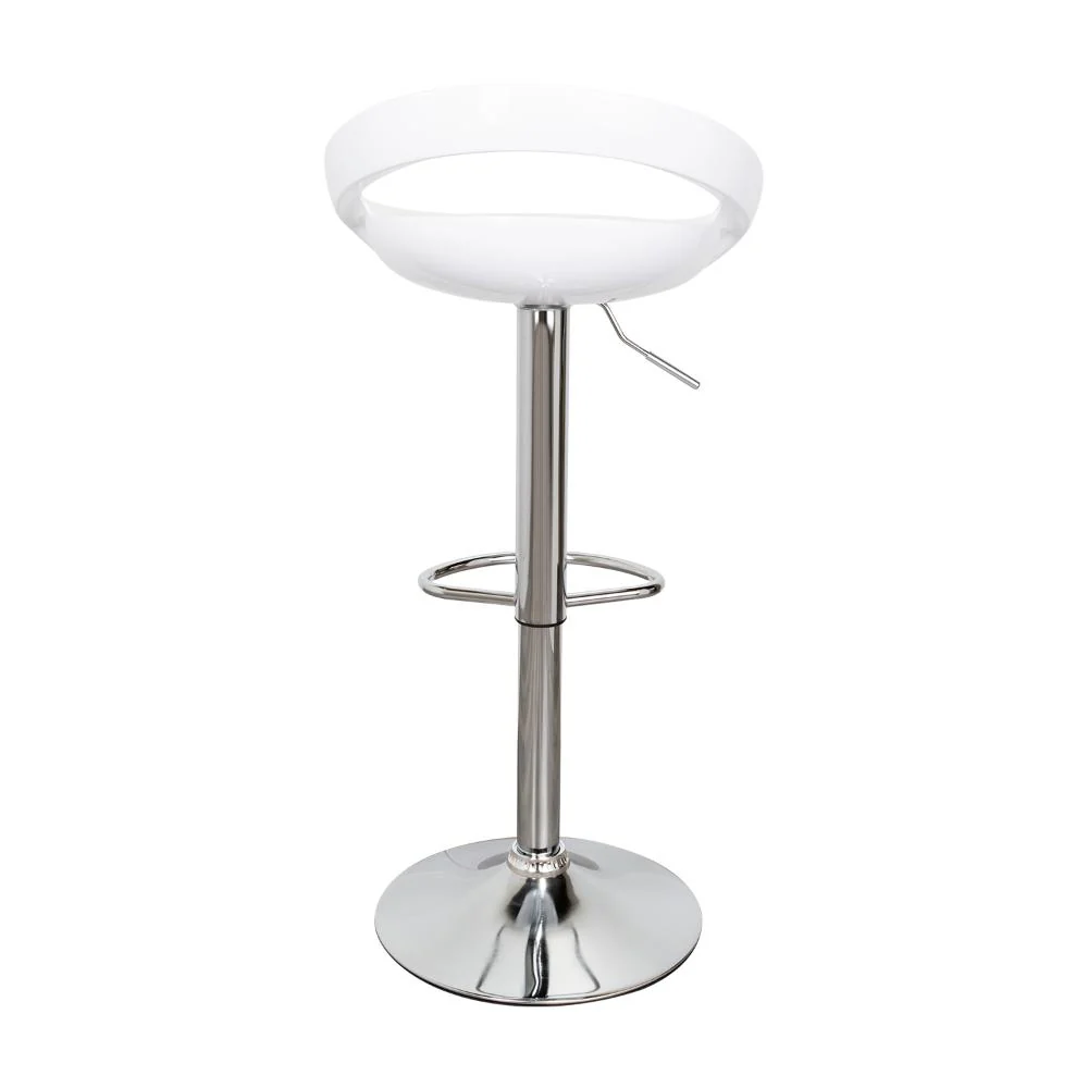 Silla Bar Turón, Blanco, base metal cromado - Image 4