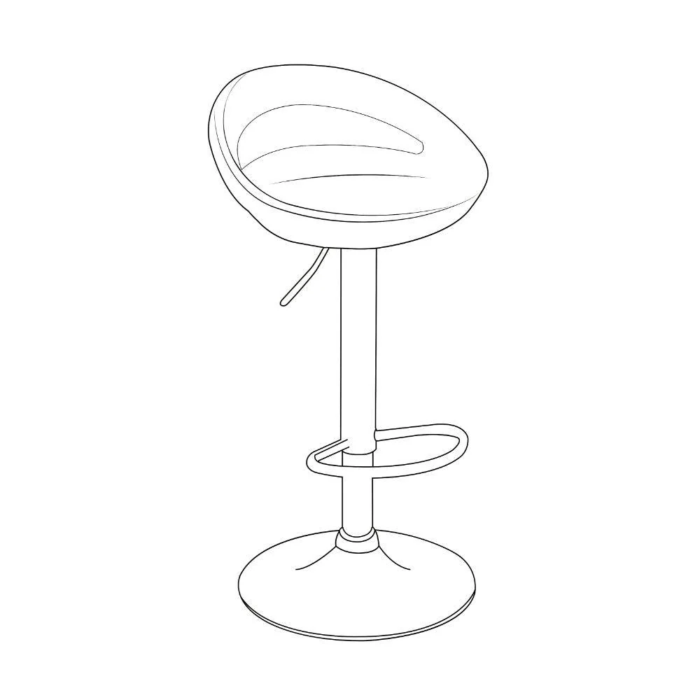 Silla Bar Turón, Blanco, base metal cromado - Image 8