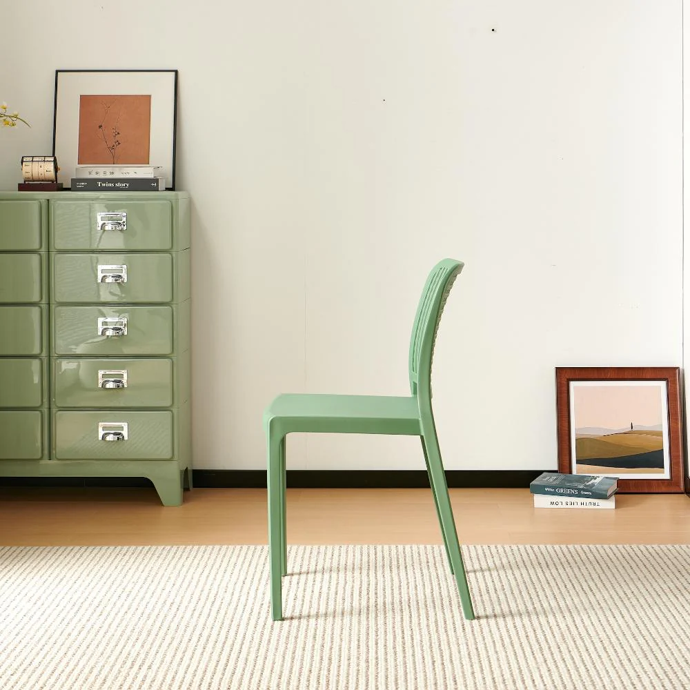 Silla Bronx, Verde, Con espaldar en cuadrados y diseño minimalista - Image 4