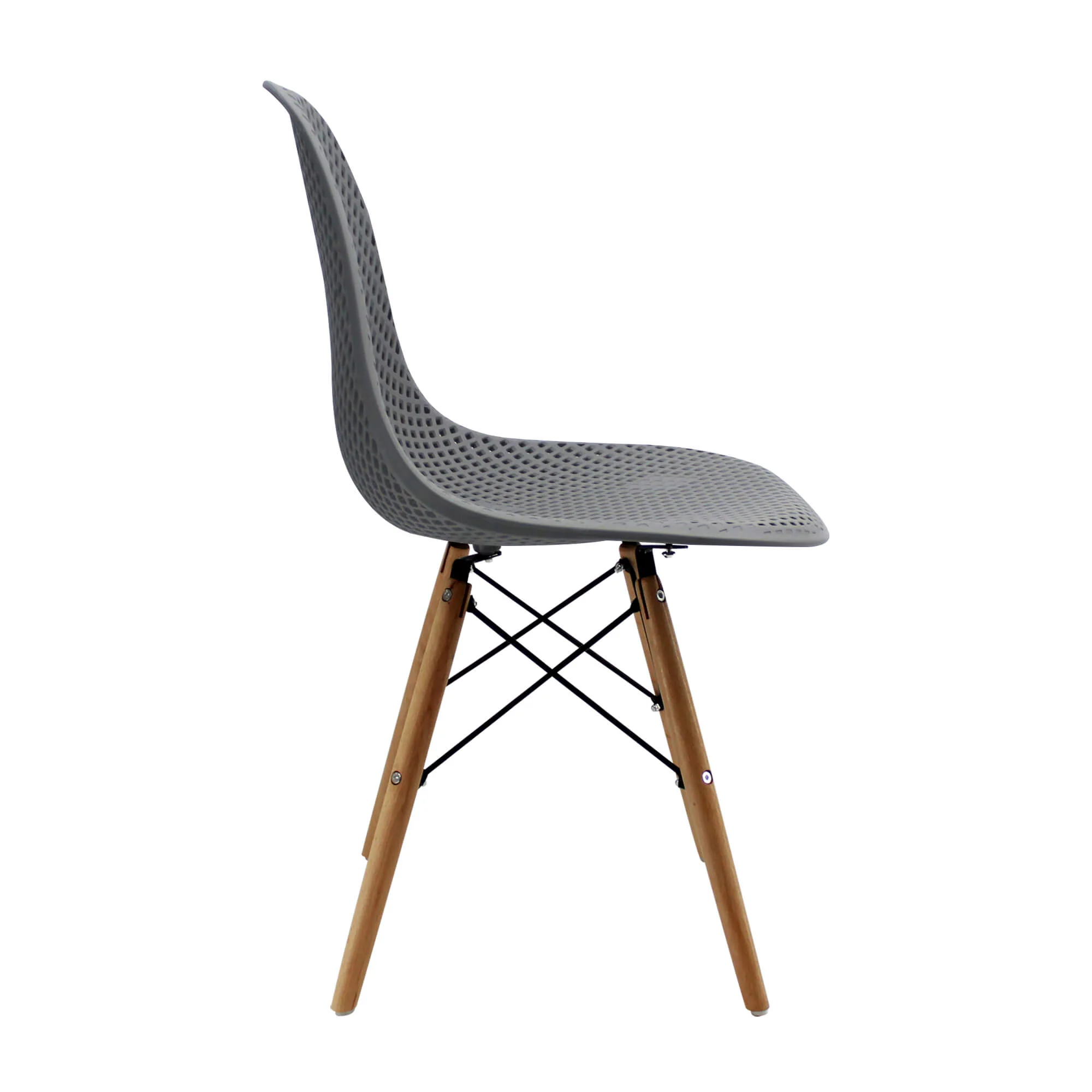 Silla de comedor colmeia tipo Eames color gris - Image 2
