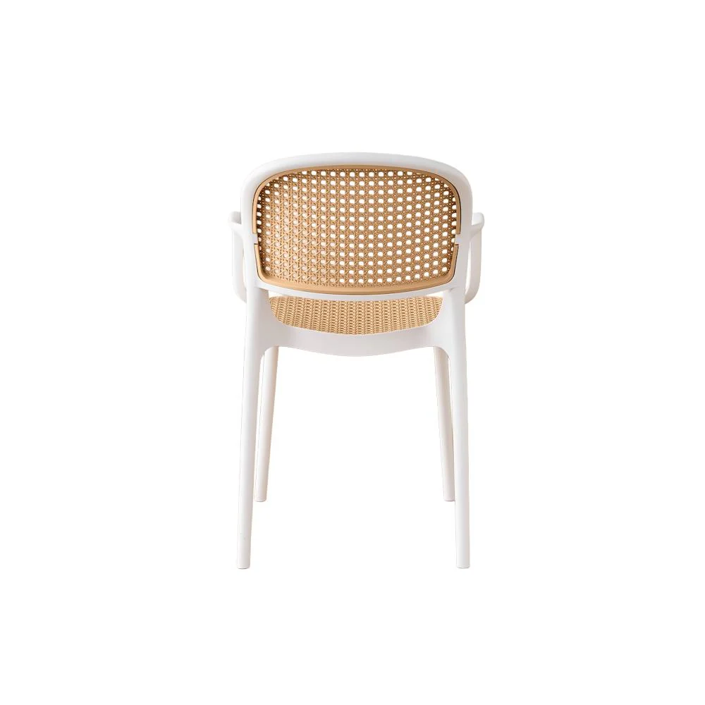 Silla con Brazos Nest, Color Blanco y Beige, Con espaldar y asiento en rejilla - Image 10
