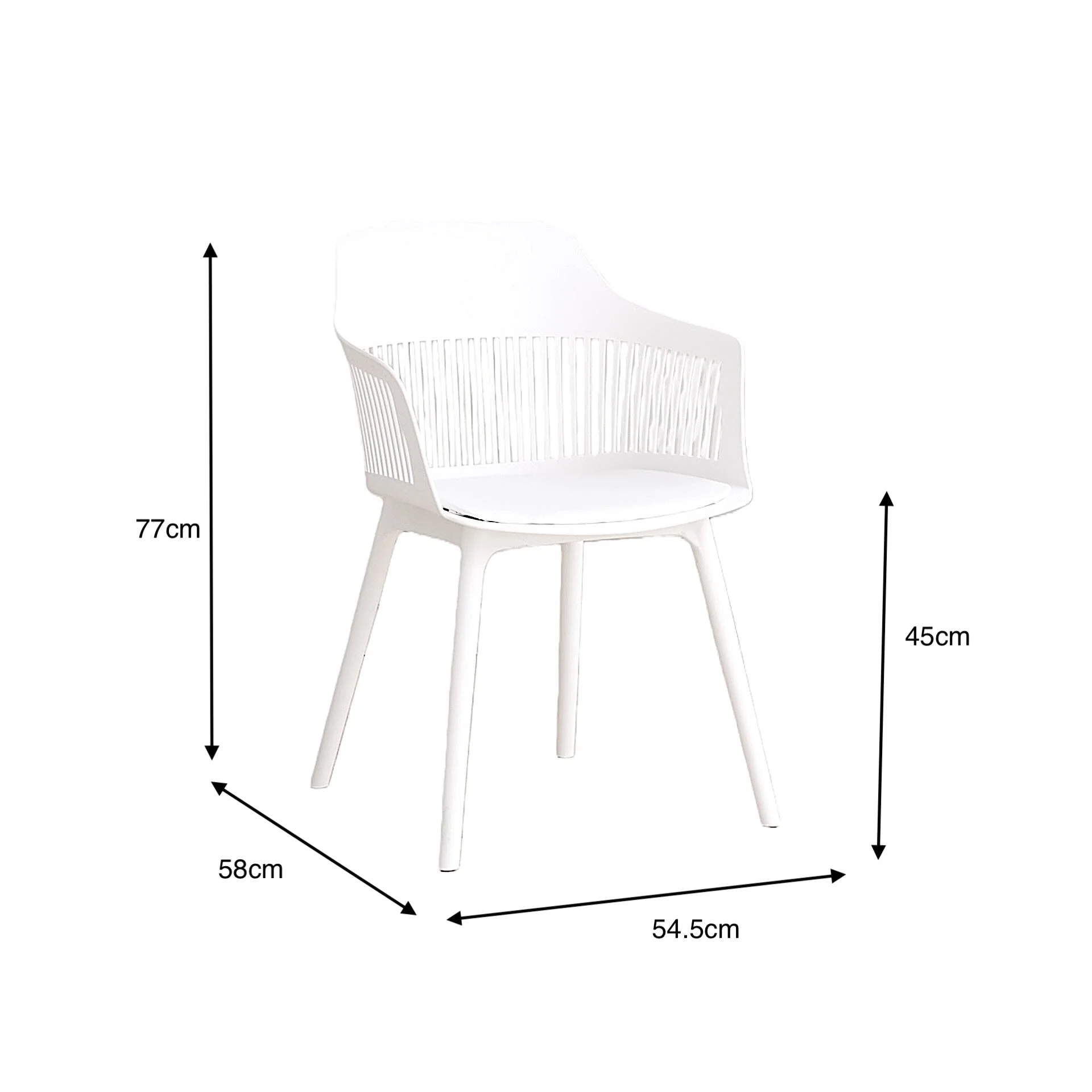 Silla Con Cojin Max, Color Blanco, Con espaldar en rejilla - Image 11