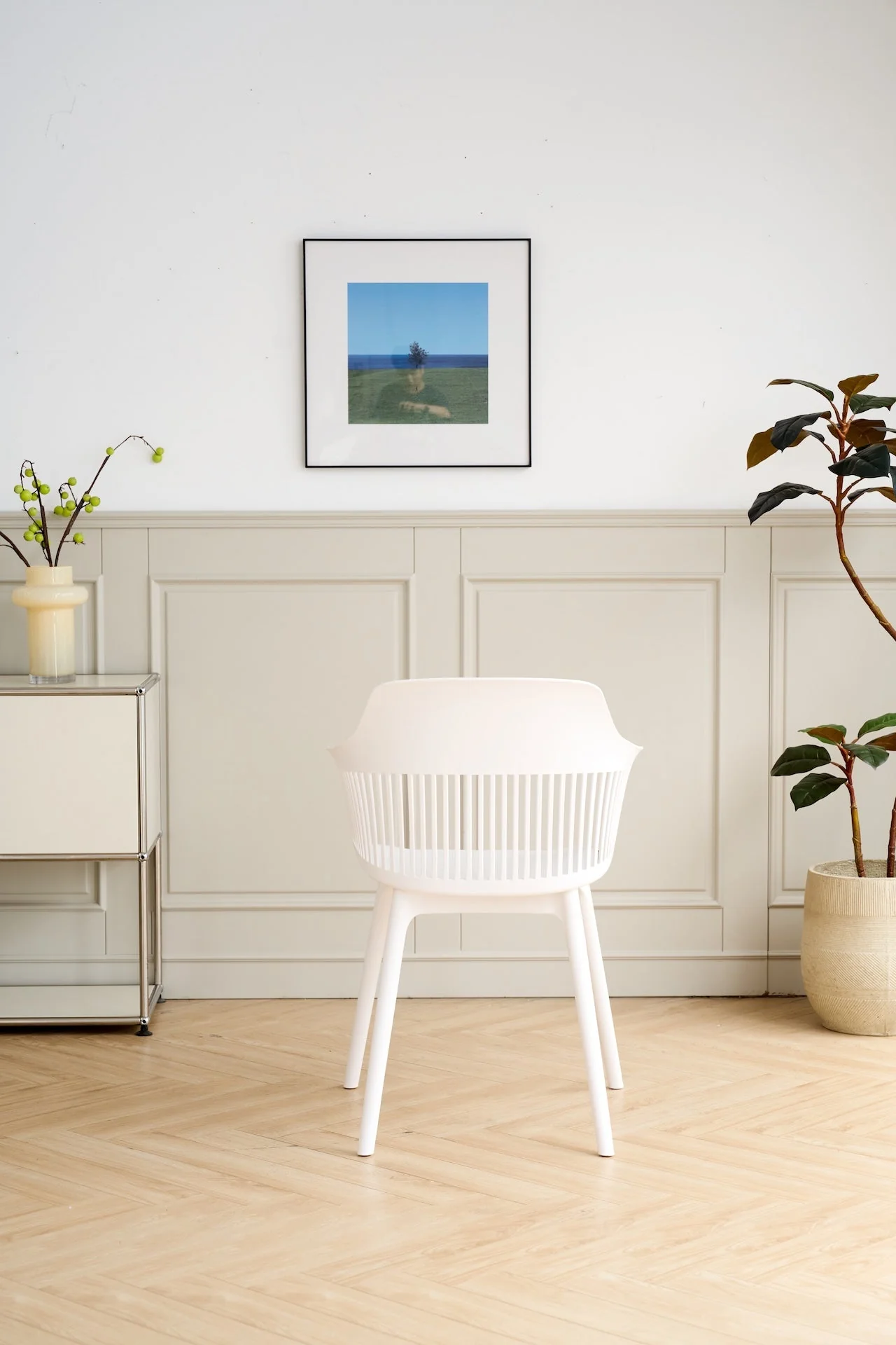 Silla Con Cojin Max, Color Blanco, Con espaldar en rejilla - Image 2