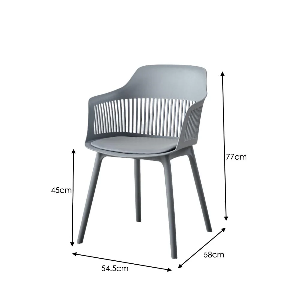 Silla Con Cojin Max, Color Gris Oscuro, Con espaldar en rejilla - Image 16