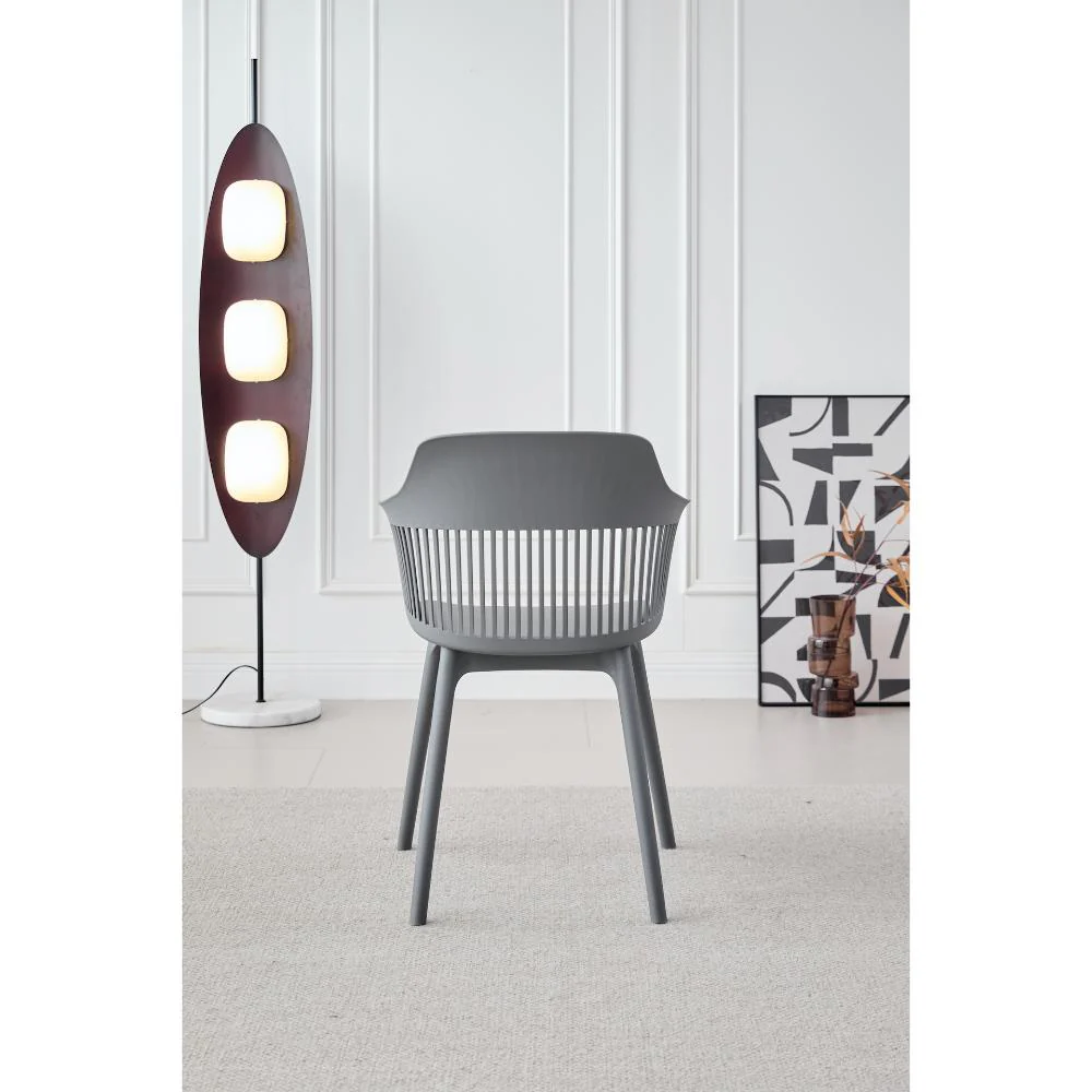 Silla Con Cojin Max, Color Gris Oscuro, Con espaldar en rejilla - Image 4