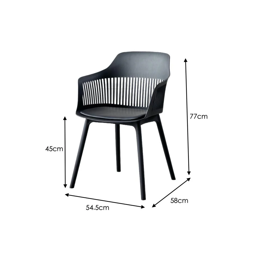 Silla Con Cojin Max, Color Negro, Con espaldar en rejilla - Image 17