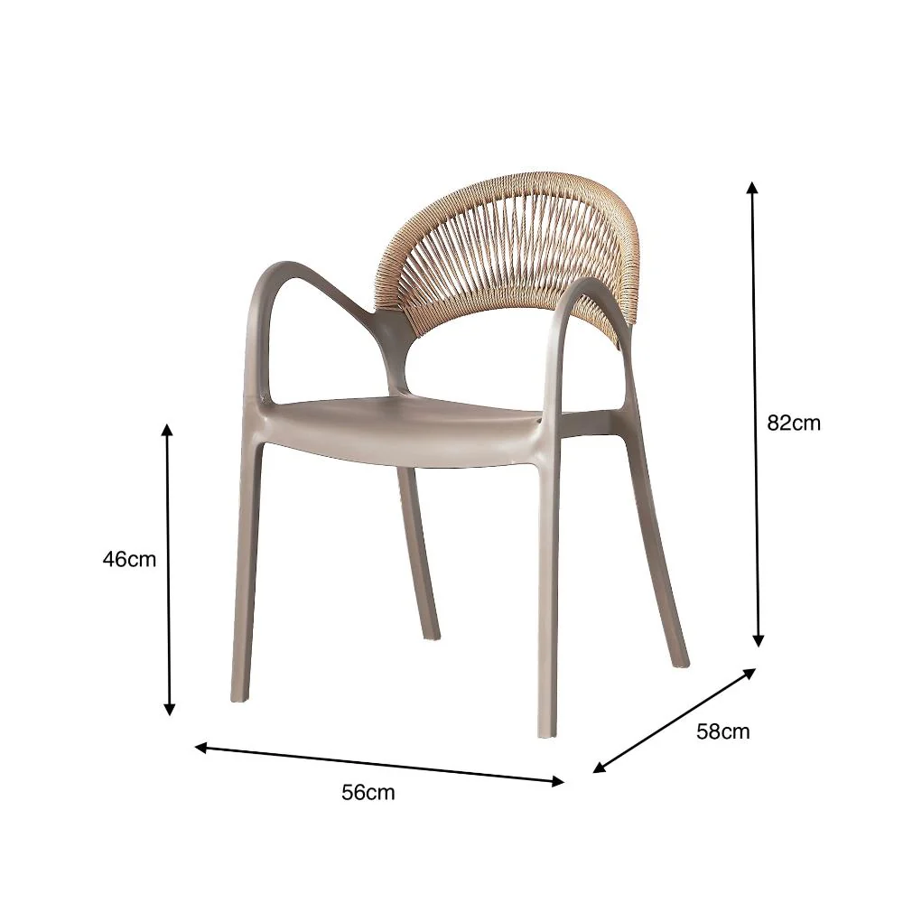 Silla Daytona, Taupe y Café Claro, Con Espaldar, Reposa Brazos y Diseño Minimalista - Image 12