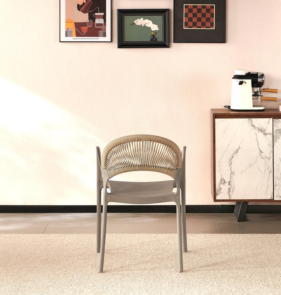 Silla Daytona, Taupe y Café Claro, Con Espaldar, Reposa Brazos y Diseño Minimalista - Image 6