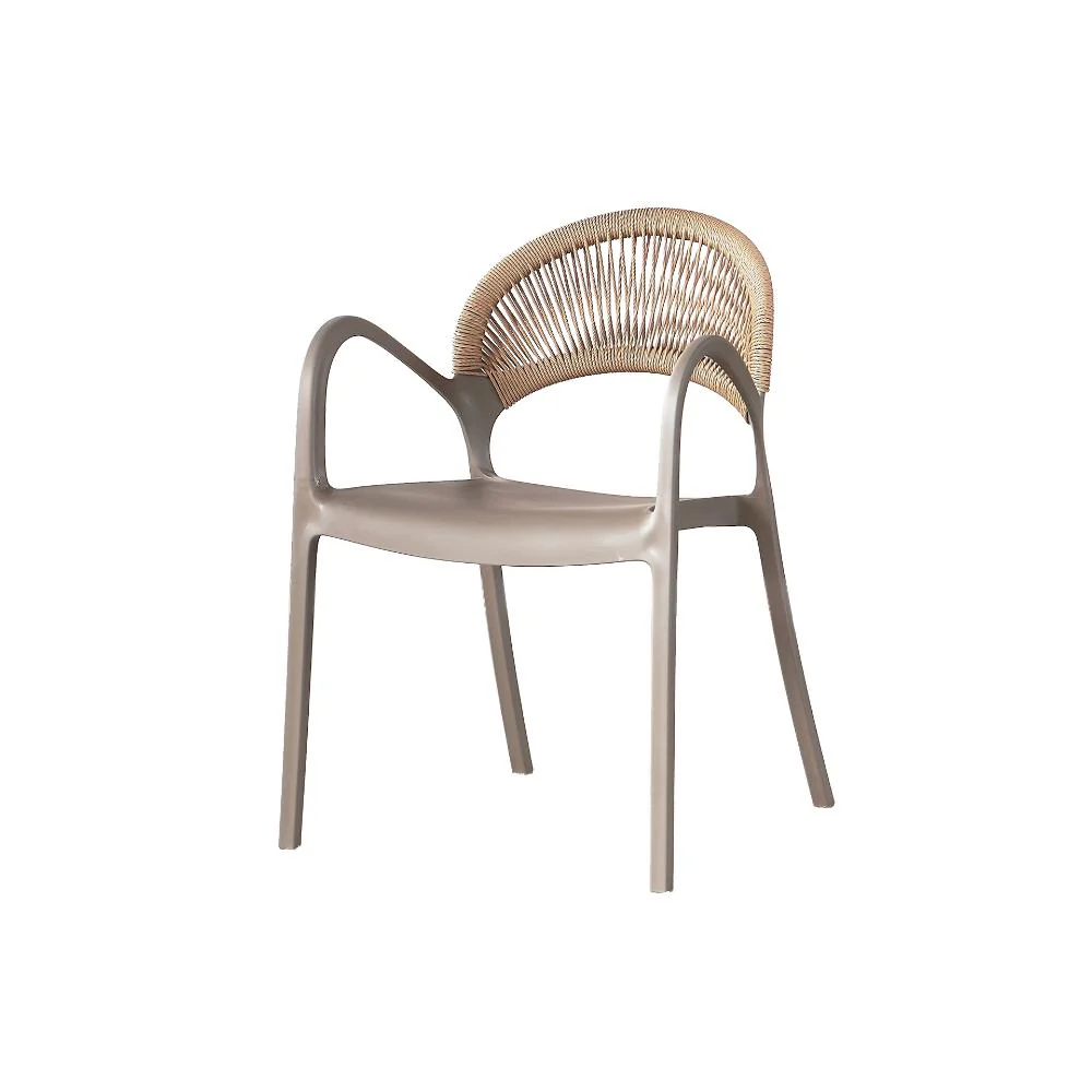Silla Daytona, Taupe y Café Claro, Con Espaldar, Reposa Brazos y Diseño Minimalista - Image 7