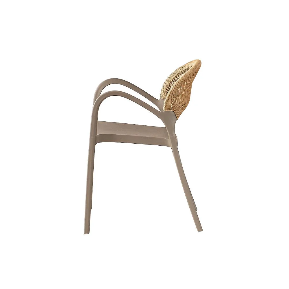 Silla Daytona, Taupe y Café Claro, Con Espaldar, Reposa Brazos y Diseño Minimalista - Image 9