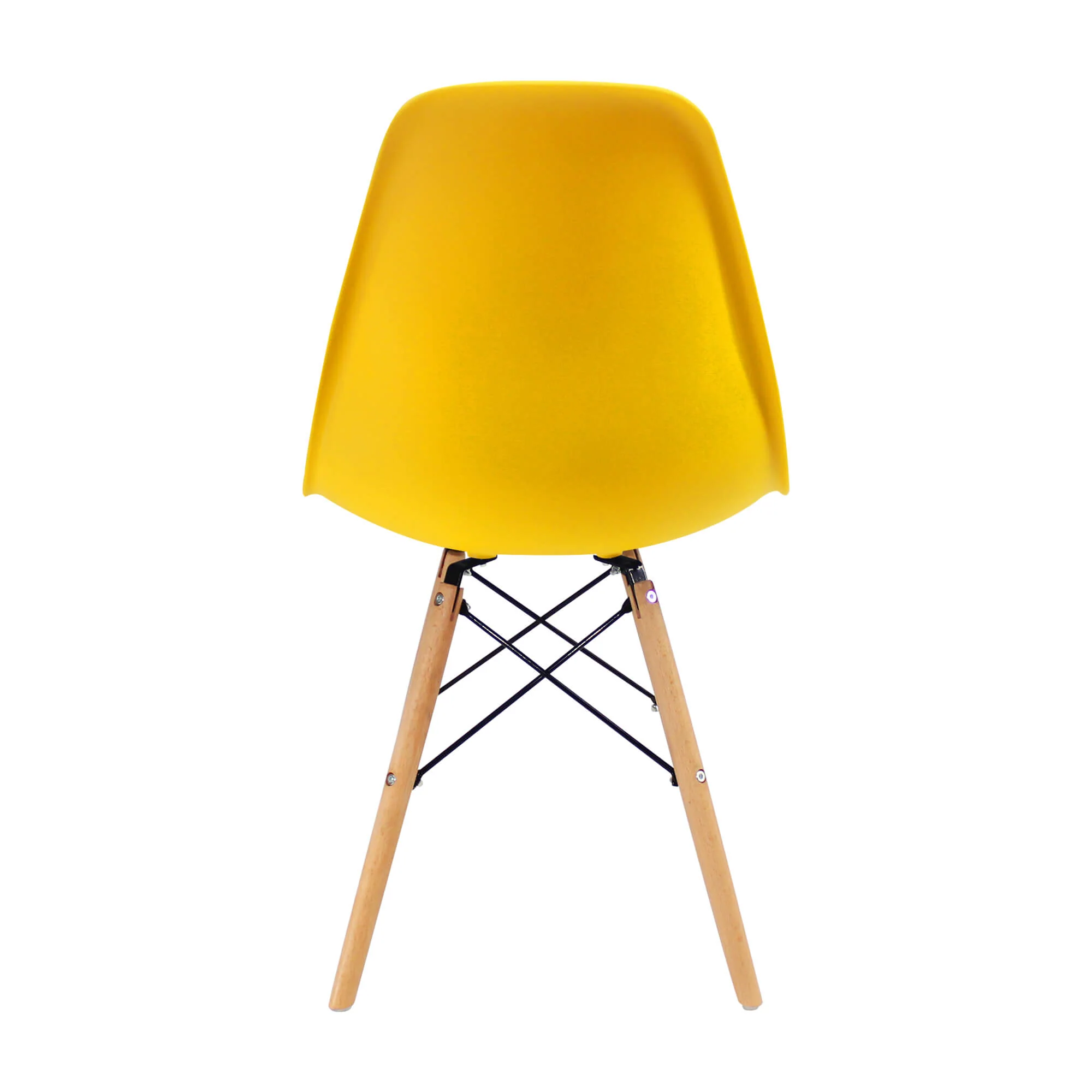 Silla de comedor DKR tipo Eames color amarillo - Image 2