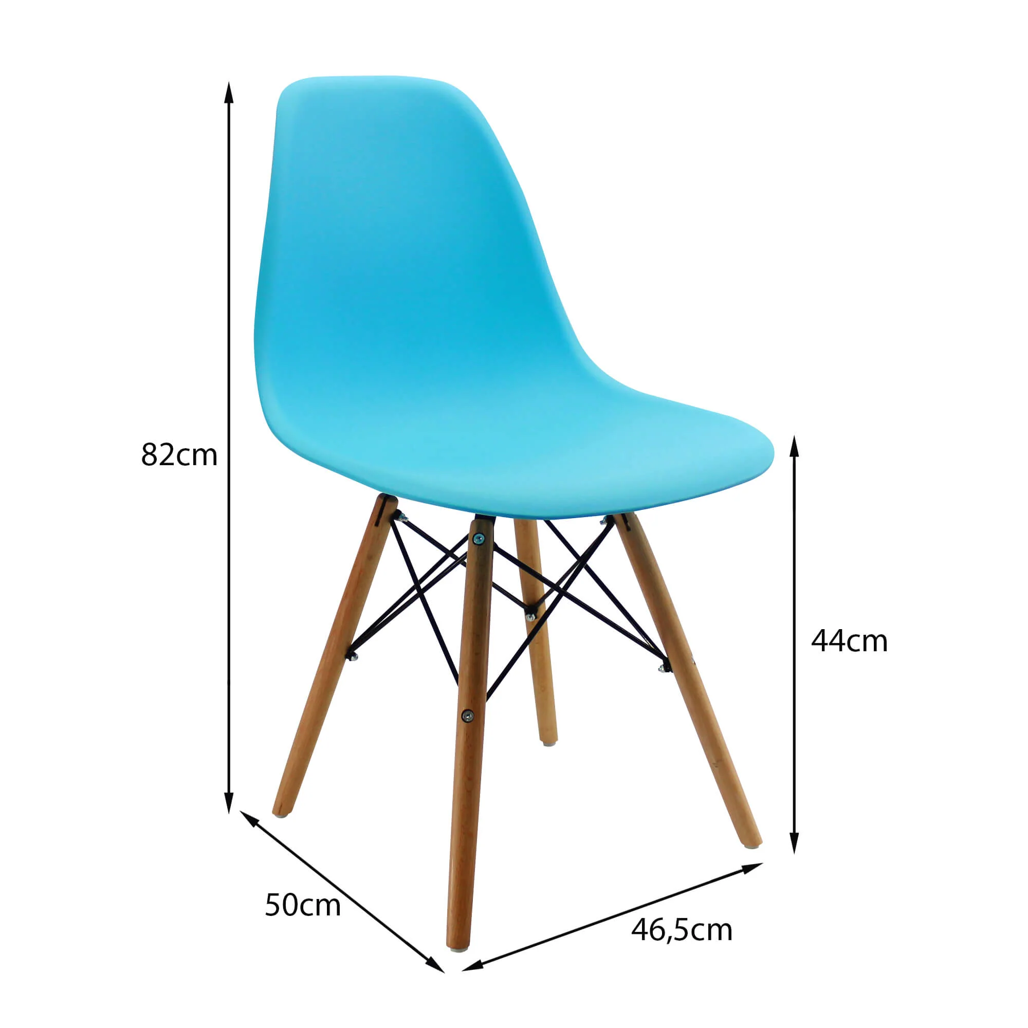 Silla de comedor DKR tipo Eames color azul - Image 5