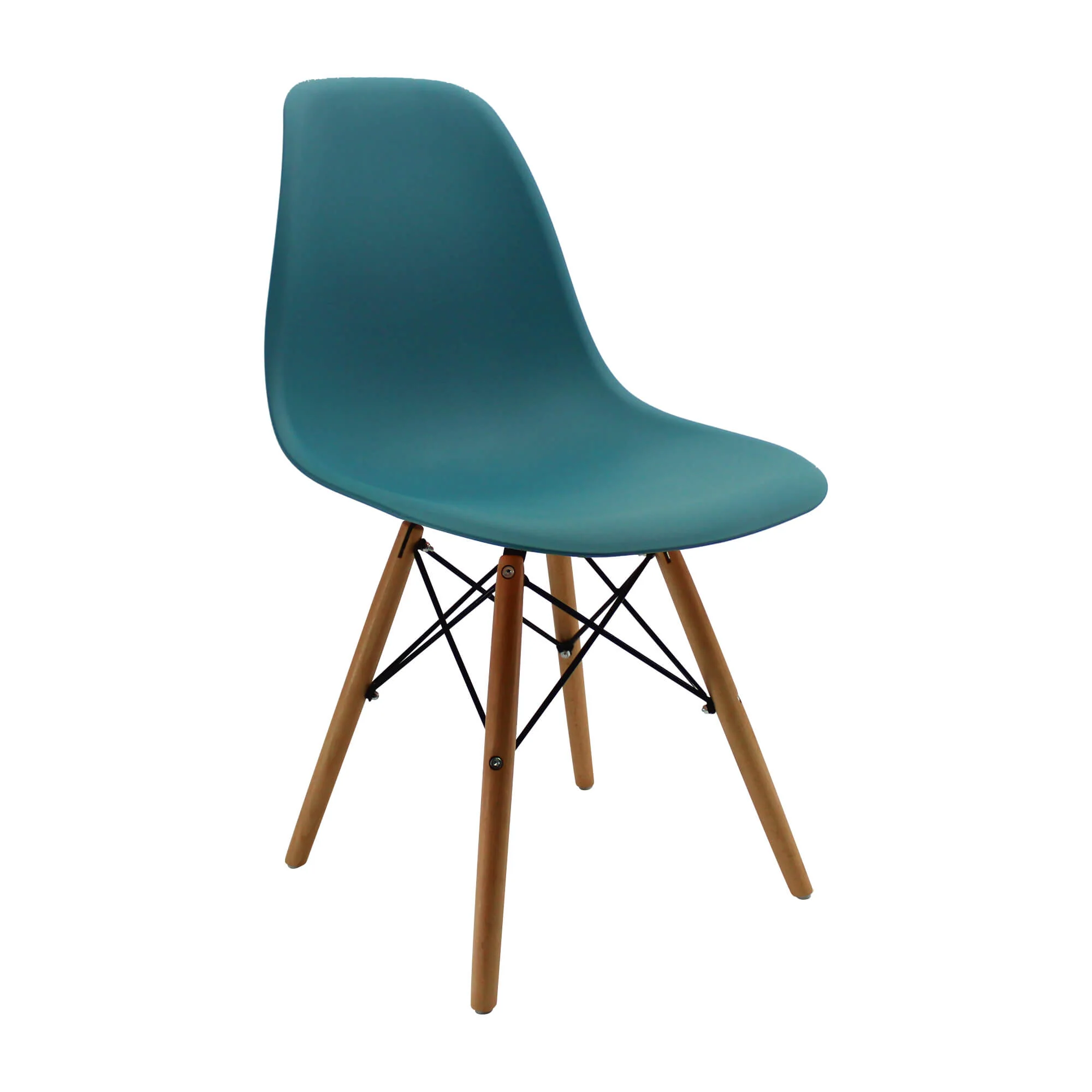 Silla de comedor DKR tipo Eames  color azul petroleo - Image 4