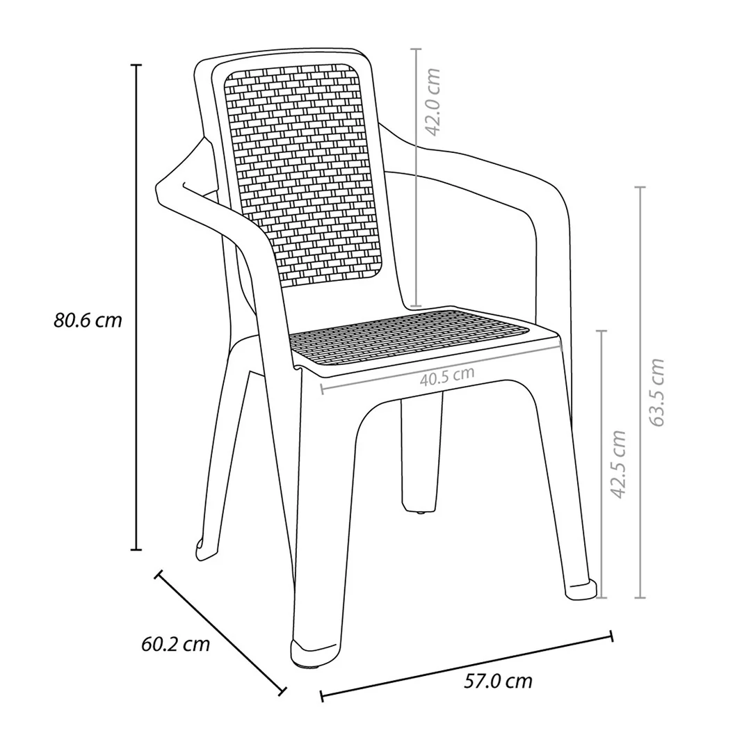 Silla eterna con brazos negra marca Rimax - Image 6