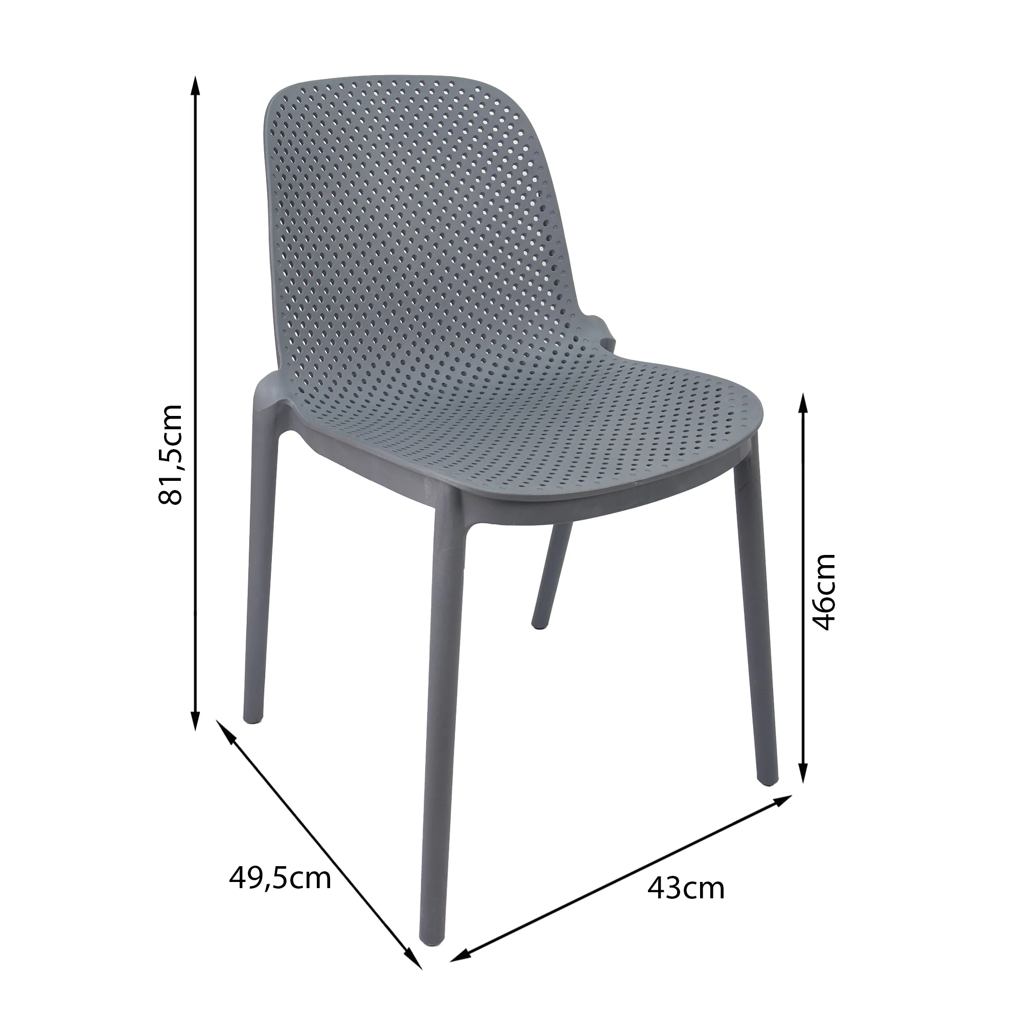 Silla exterior berlin sin brazos gris marca Boxbit - Image 5