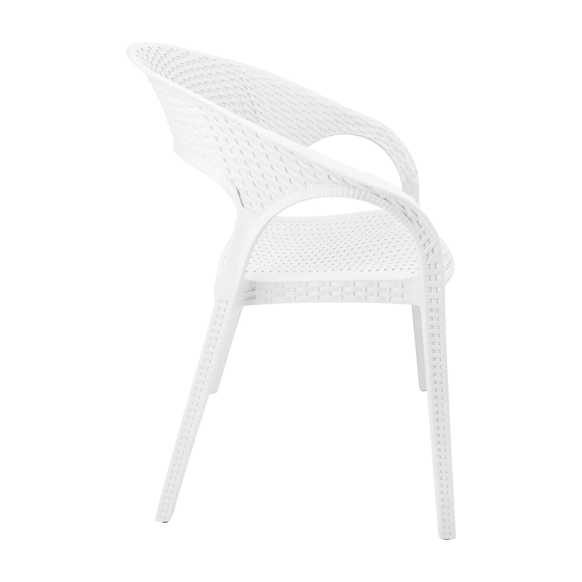Silla exterior ratan curve con brazos blanco  marca Boxbit - Image 3