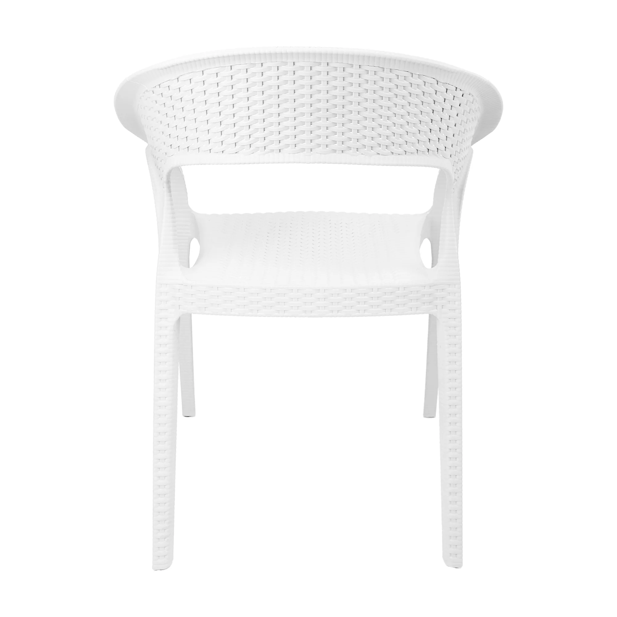 Silla exterior ratan curve con brazos blanco  marca Boxbit - Image 4