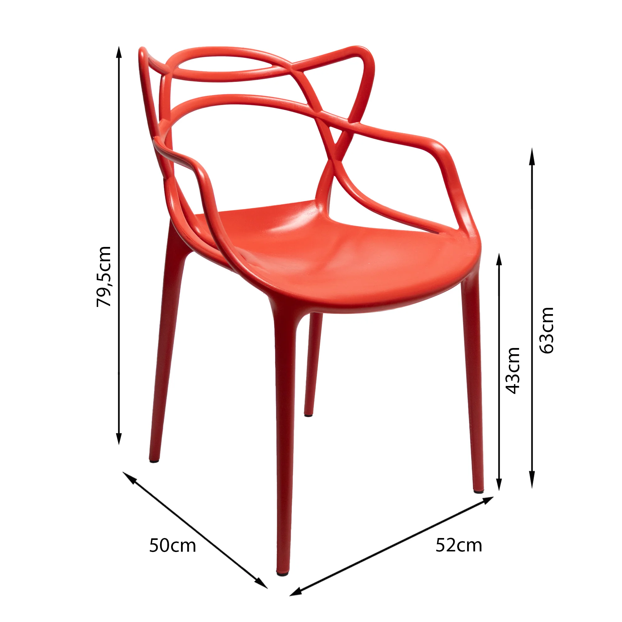 Silla exterior sidney con brazos rojo  marca Boxbit - Image 5