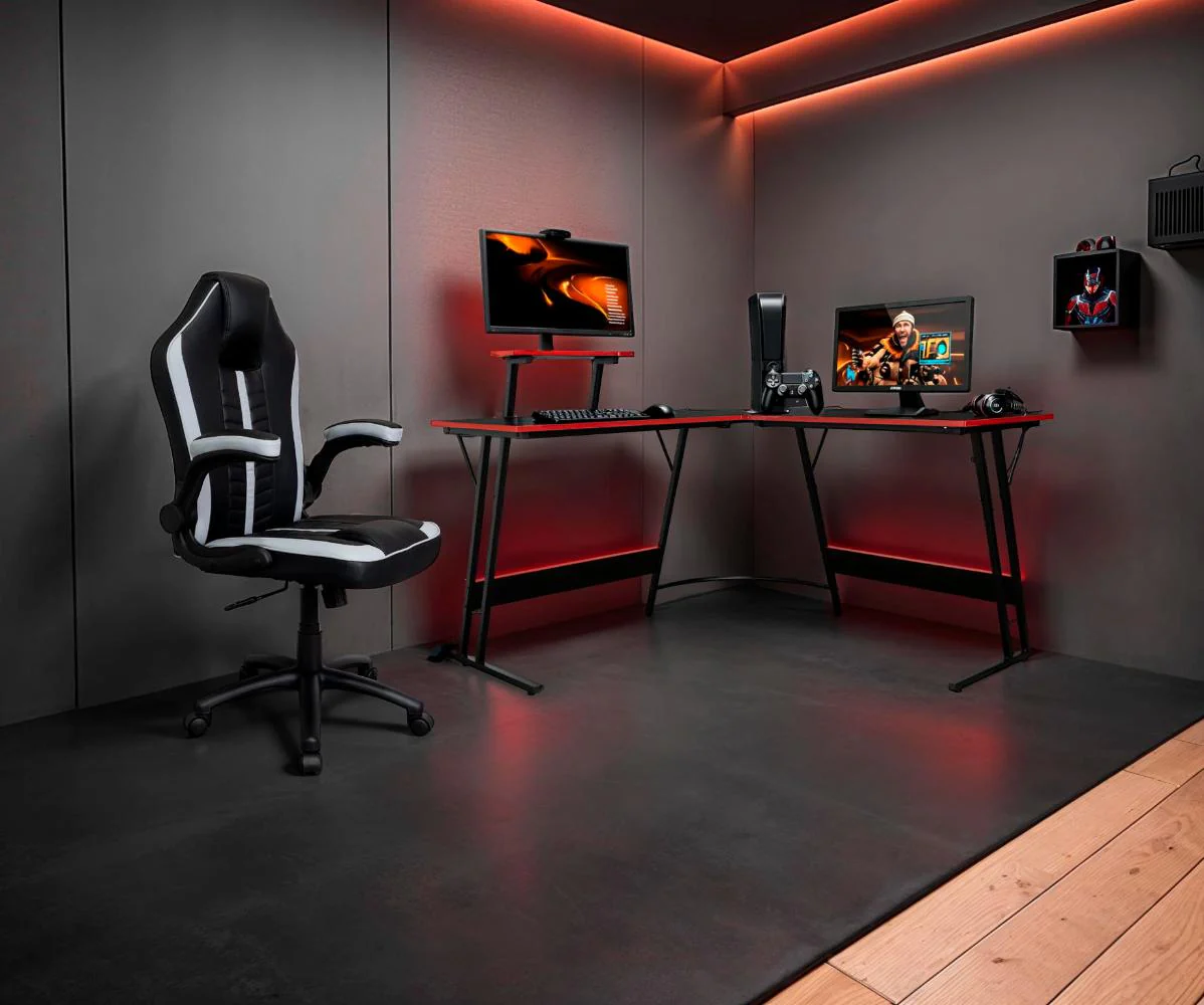 Silla Gamer Rismel, Negro y Gris, con altura ajustable - Image 14