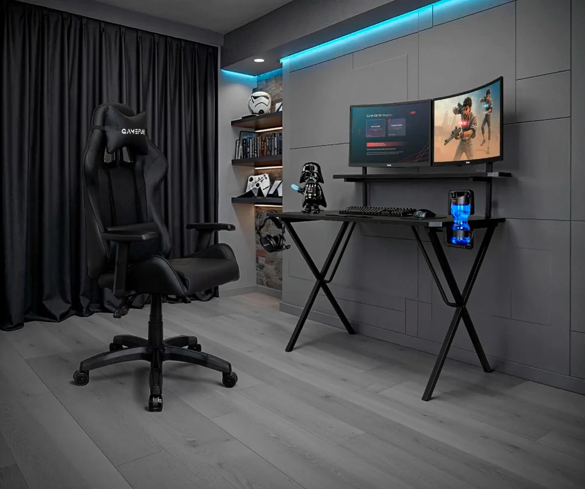 Silla Gamer X-71, Wengue, con Cómodo Espaldar y Rodachines - Image 14