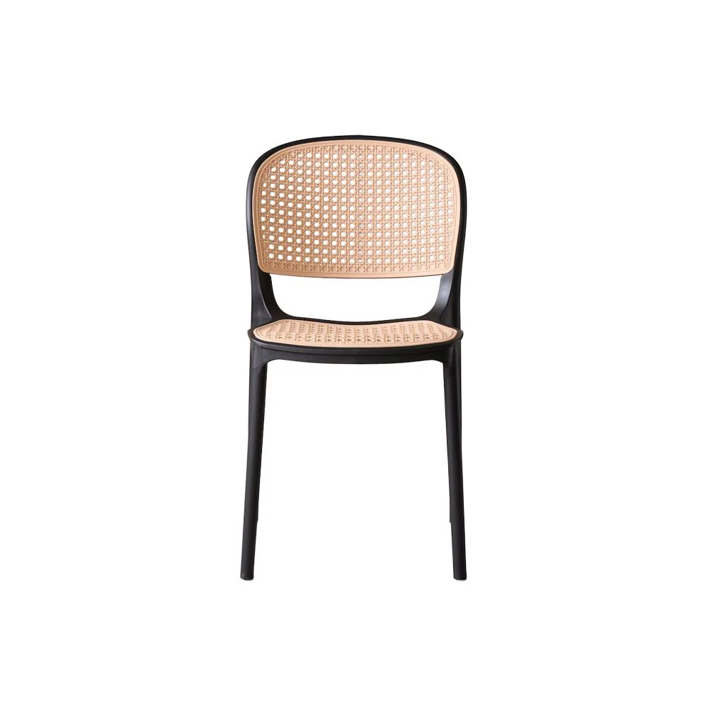 Silla Nest, Color Negro y Beige, Con espaldar y asiento en rejilla - Image 7
