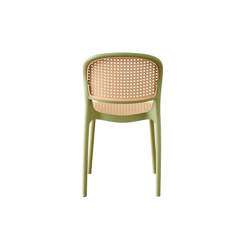 Silla Nest, Color Verde Olivo y Beige, Con espaldar y asiento en rejilla - Image 10