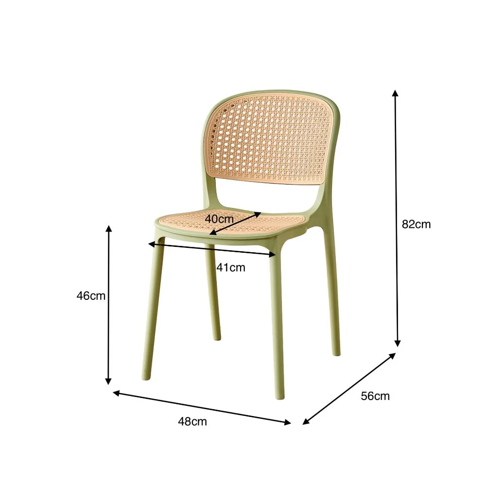 Silla Nest, Color Verde Olivo y Beige, Con espaldar y asiento en rejilla - Image 11