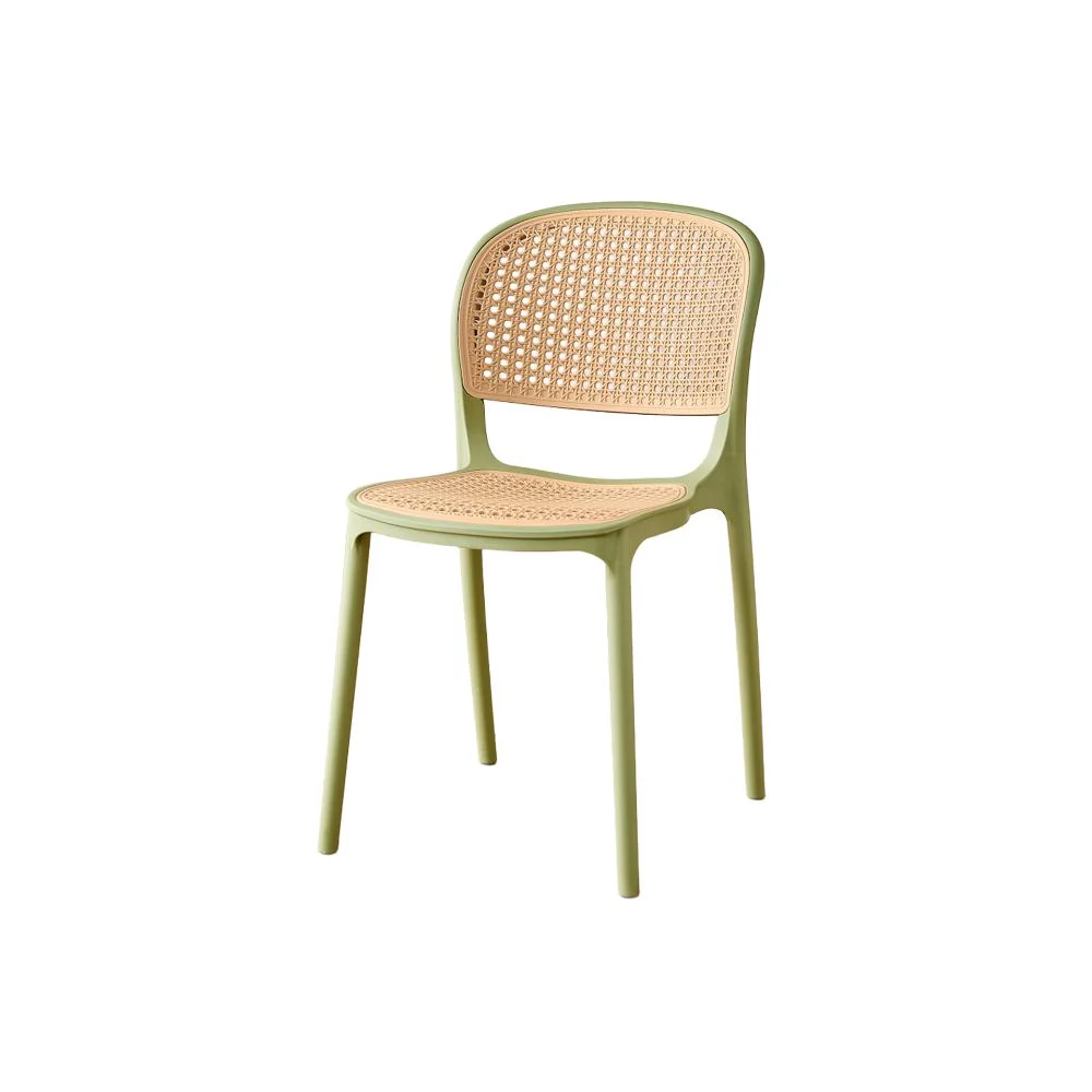 Silla Nest, Color Verde Olivo y Beige, Con espaldar y asiento en rejilla - Image 6